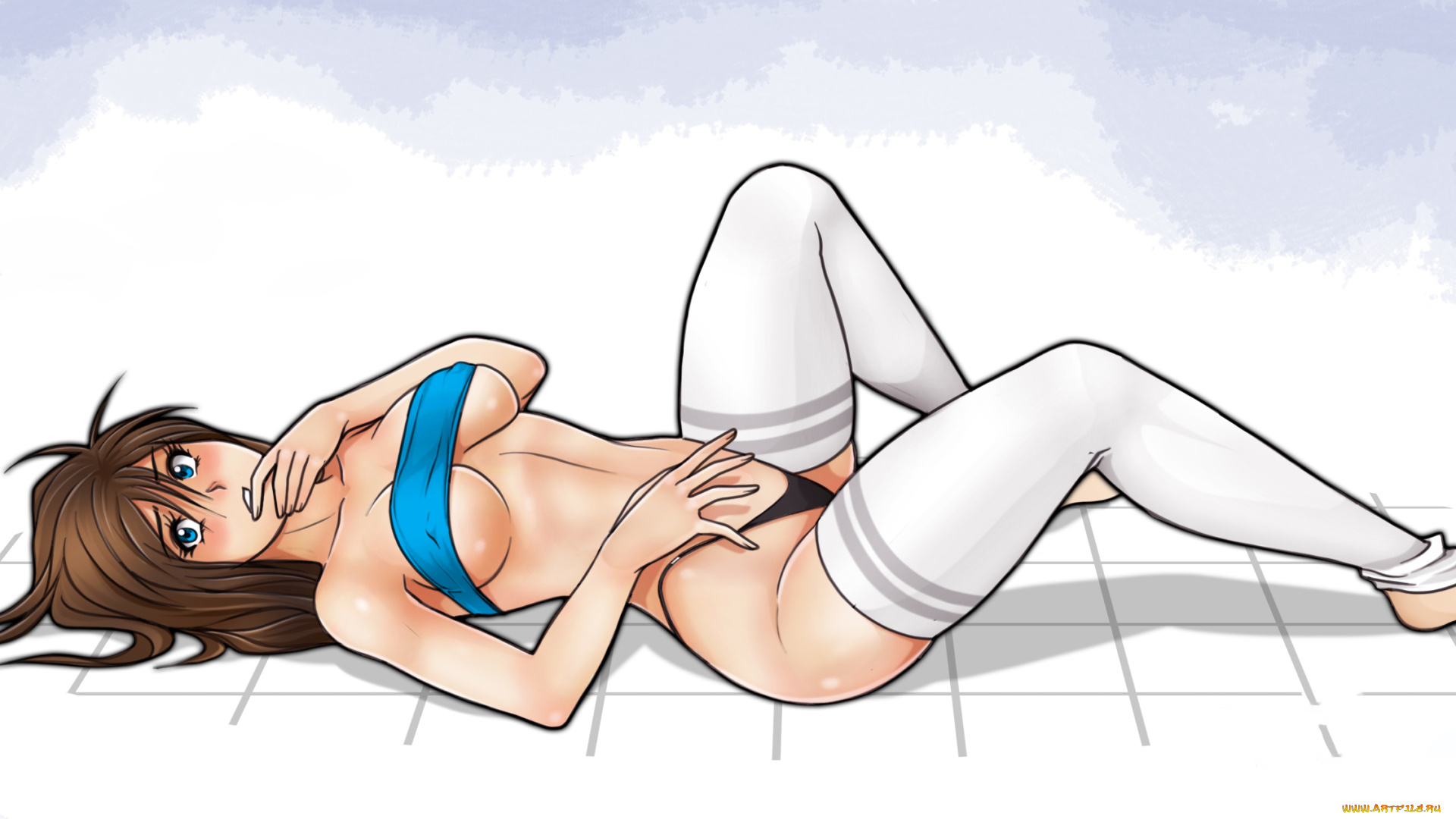 рисованное, люди, взгляд, фон, девушка