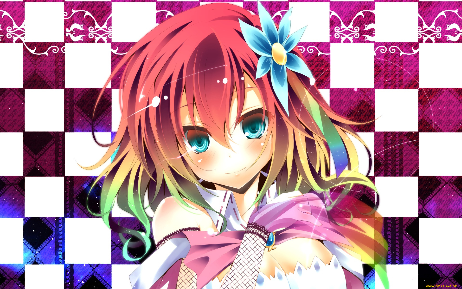 аниме, no, game, no, life, девушка, взгляд, фон