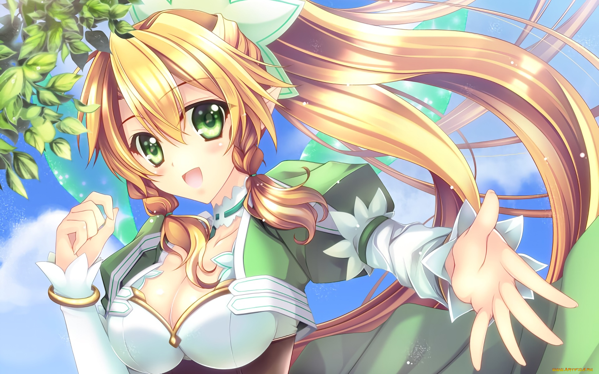 аниме, sword, art, online, взгляд, фон, девушка