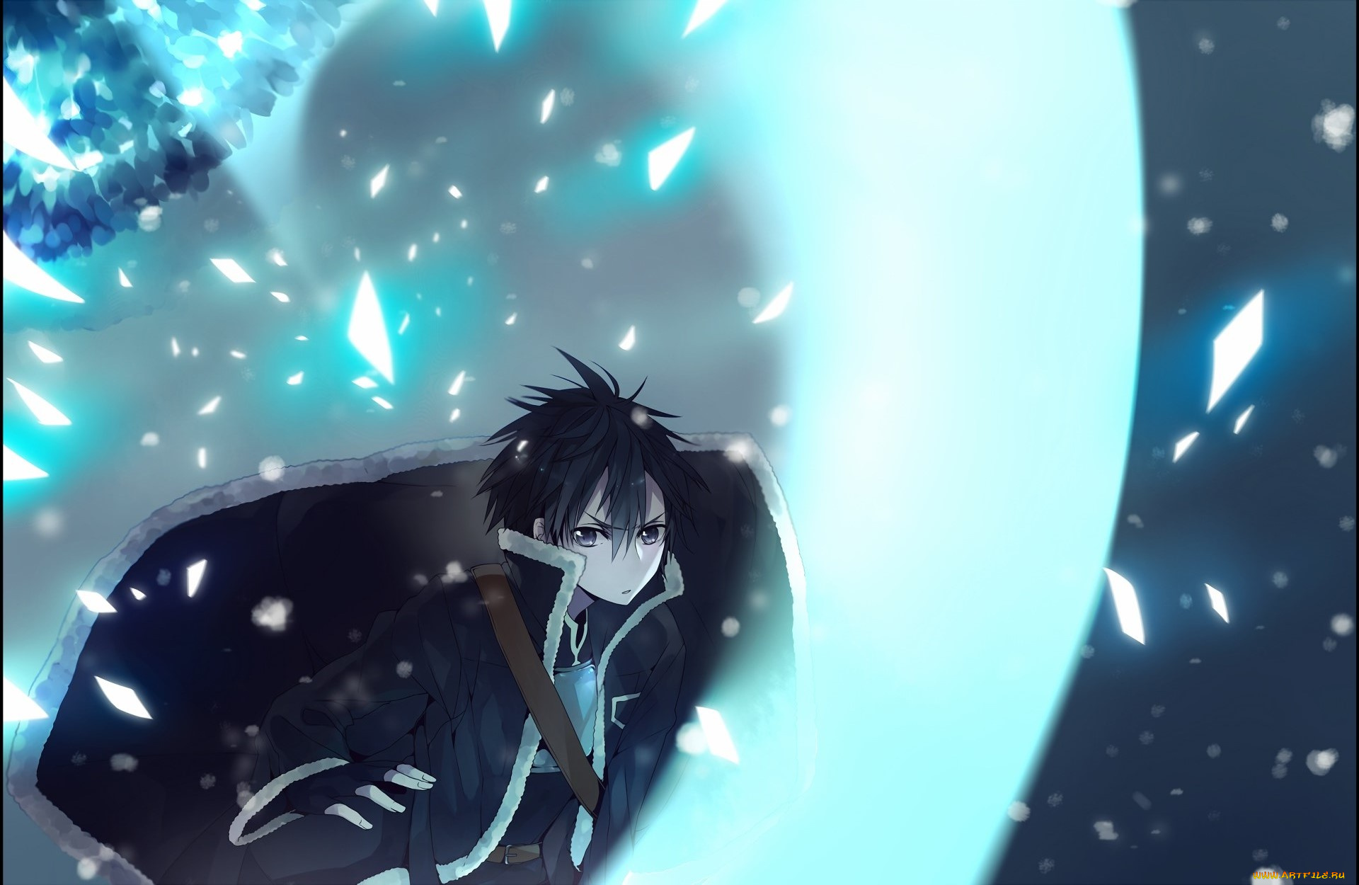 аниме, sword, art, online, парень, взгляд, фон