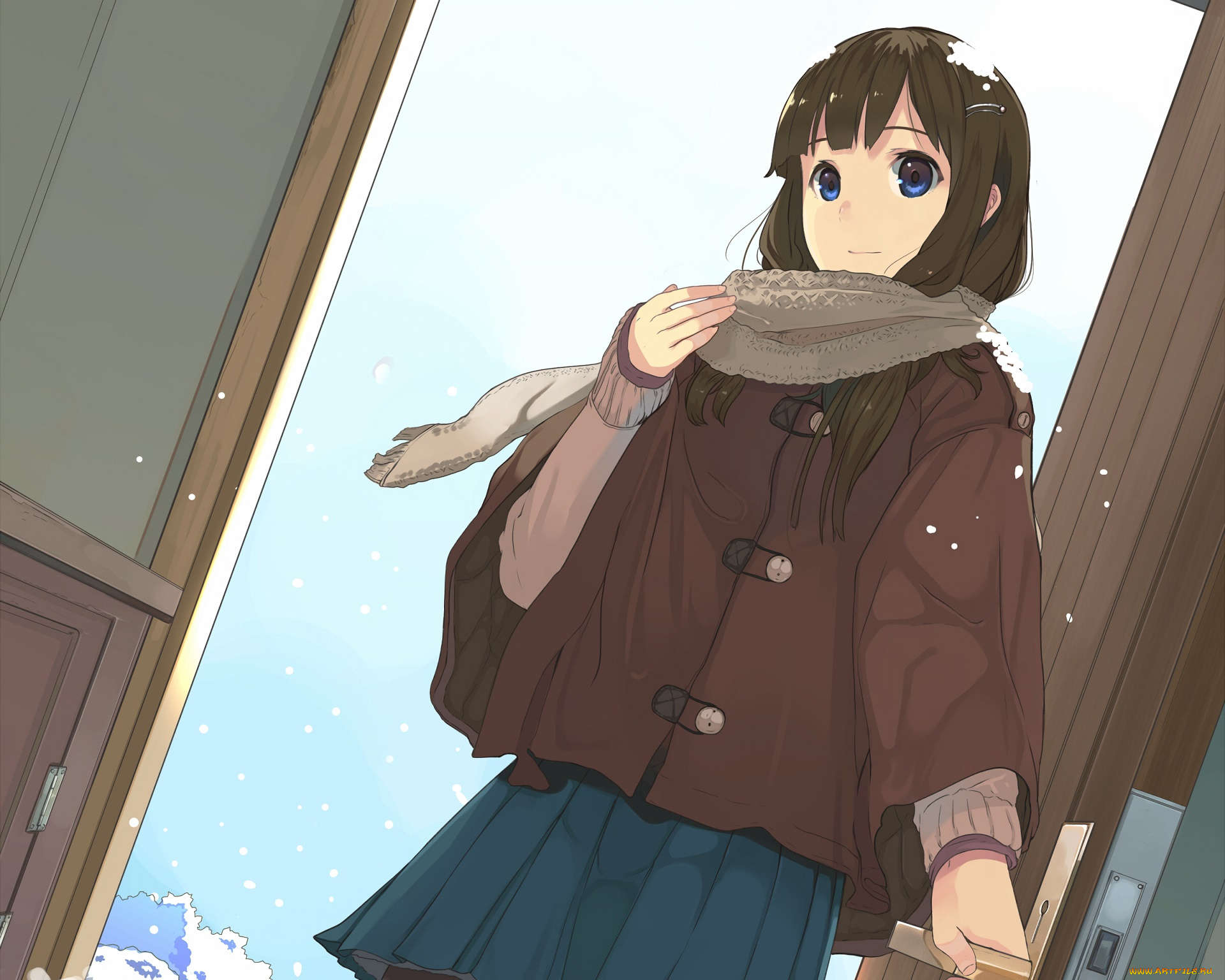 аниме, unknown, , другое, девушка, взгляд, фон