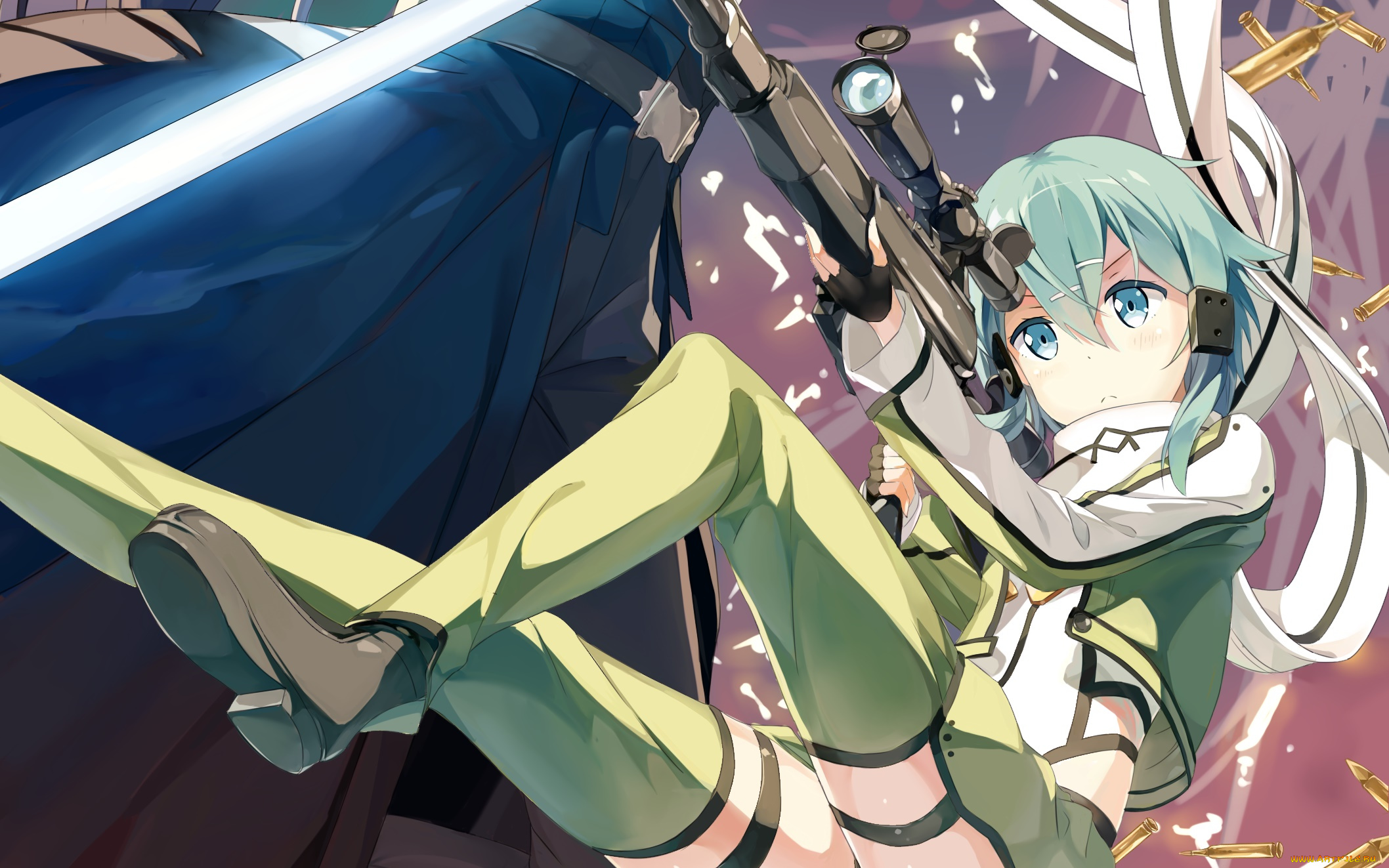 аниме, sword, art, online, фон, взгляд, девушка