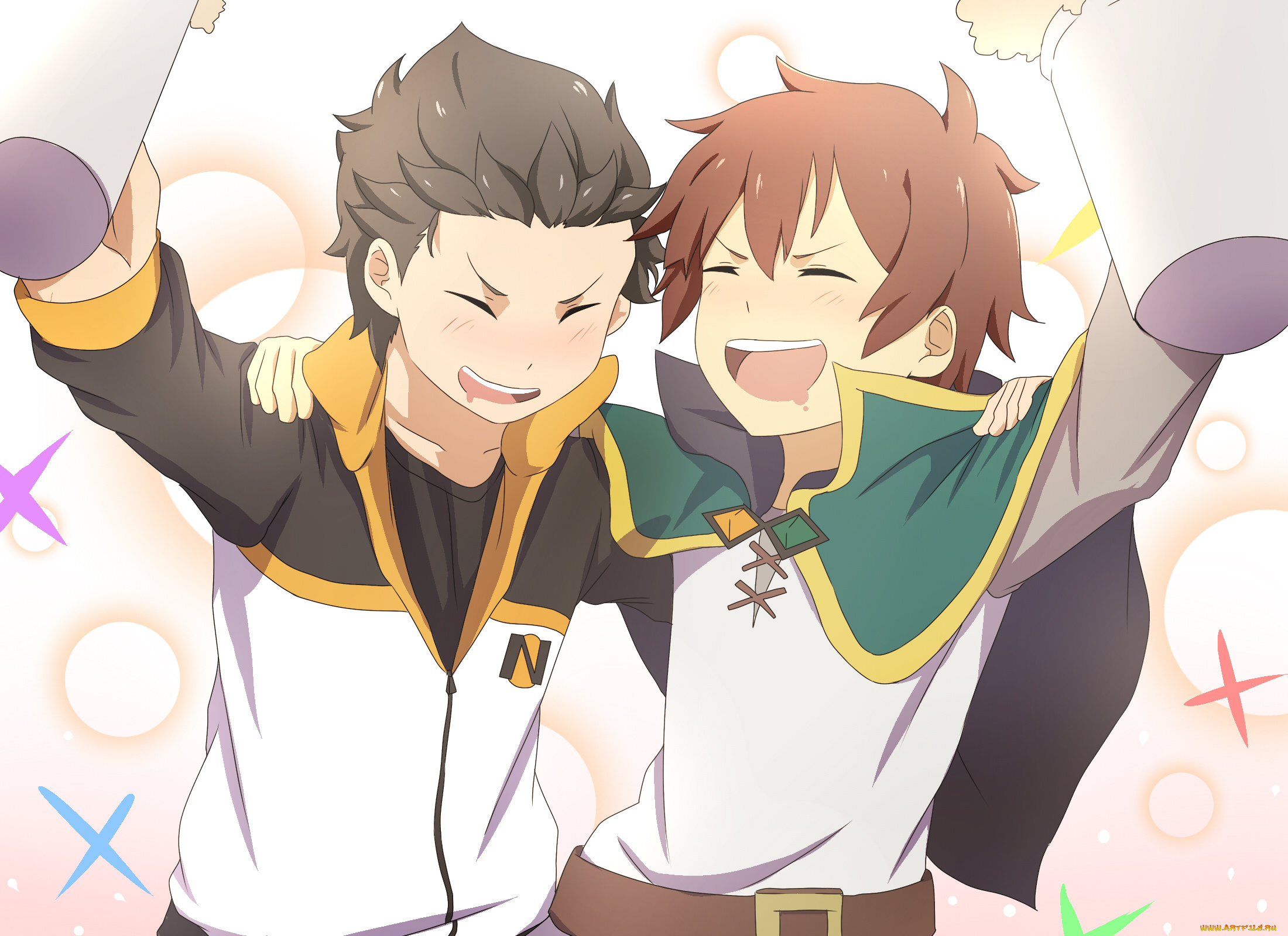 аниме, unknown, , другое, фон, взгляд, парни