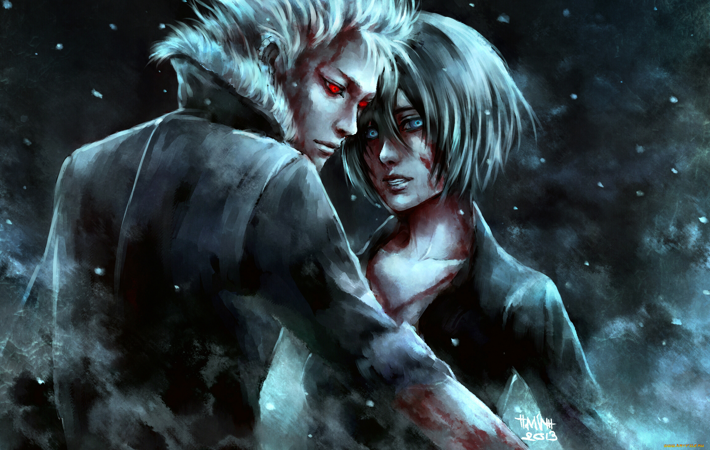 аниме, dogs, , bullets, &, carnage, двое