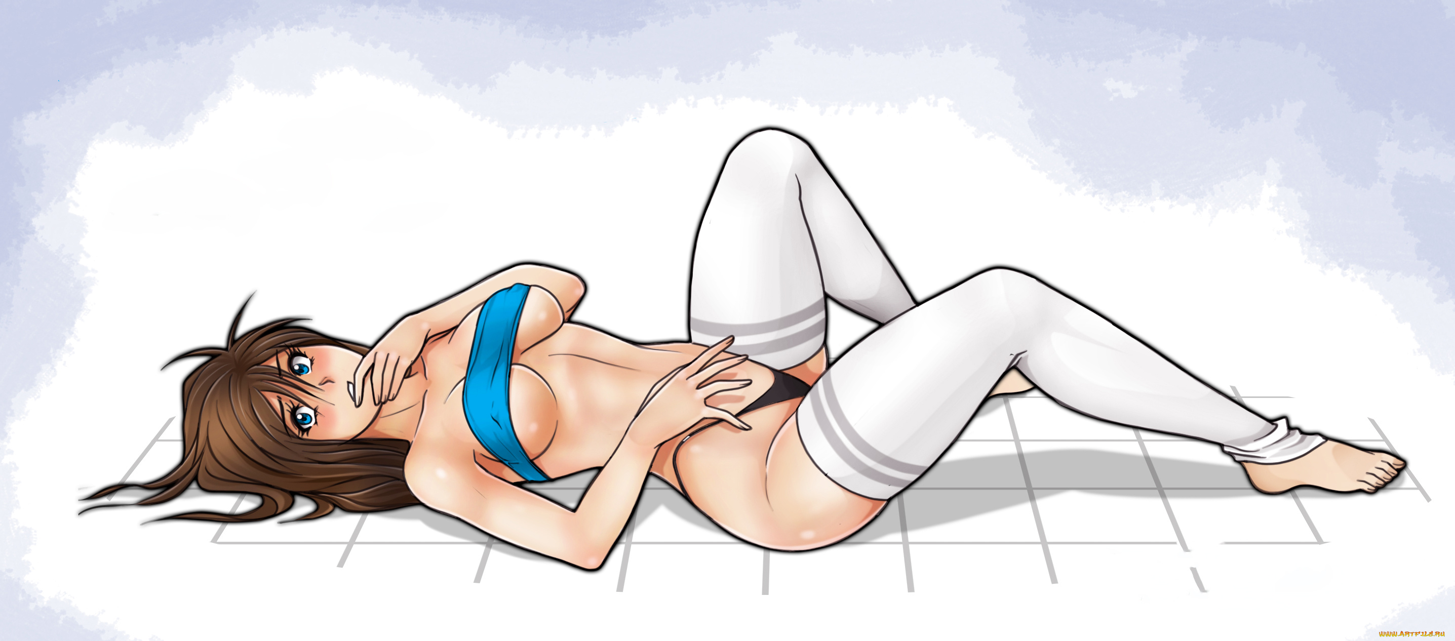 рисованное, люди, взгляд, фон, девушка