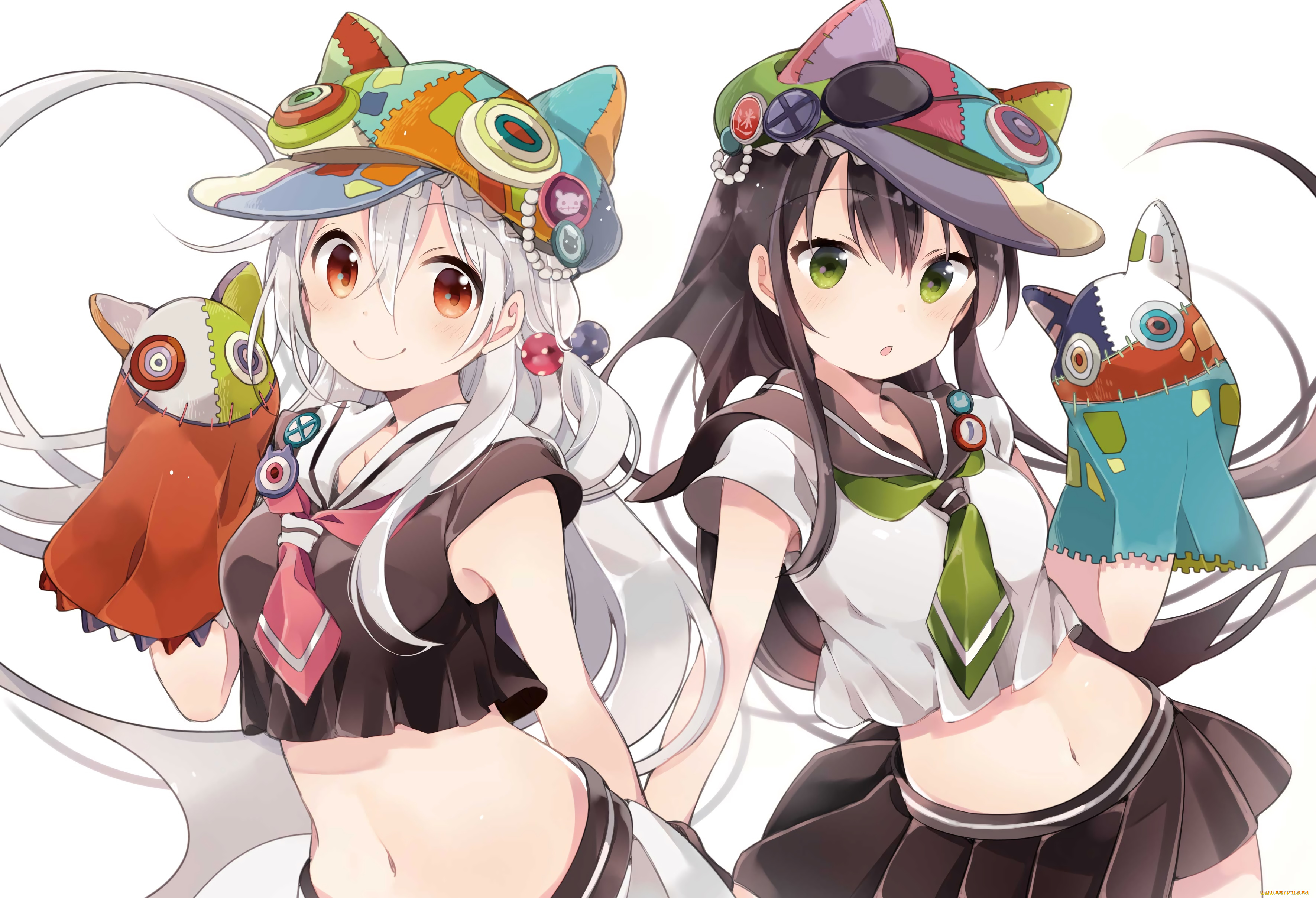 аниме, urara, meirochou, взгляд, фон, девушки