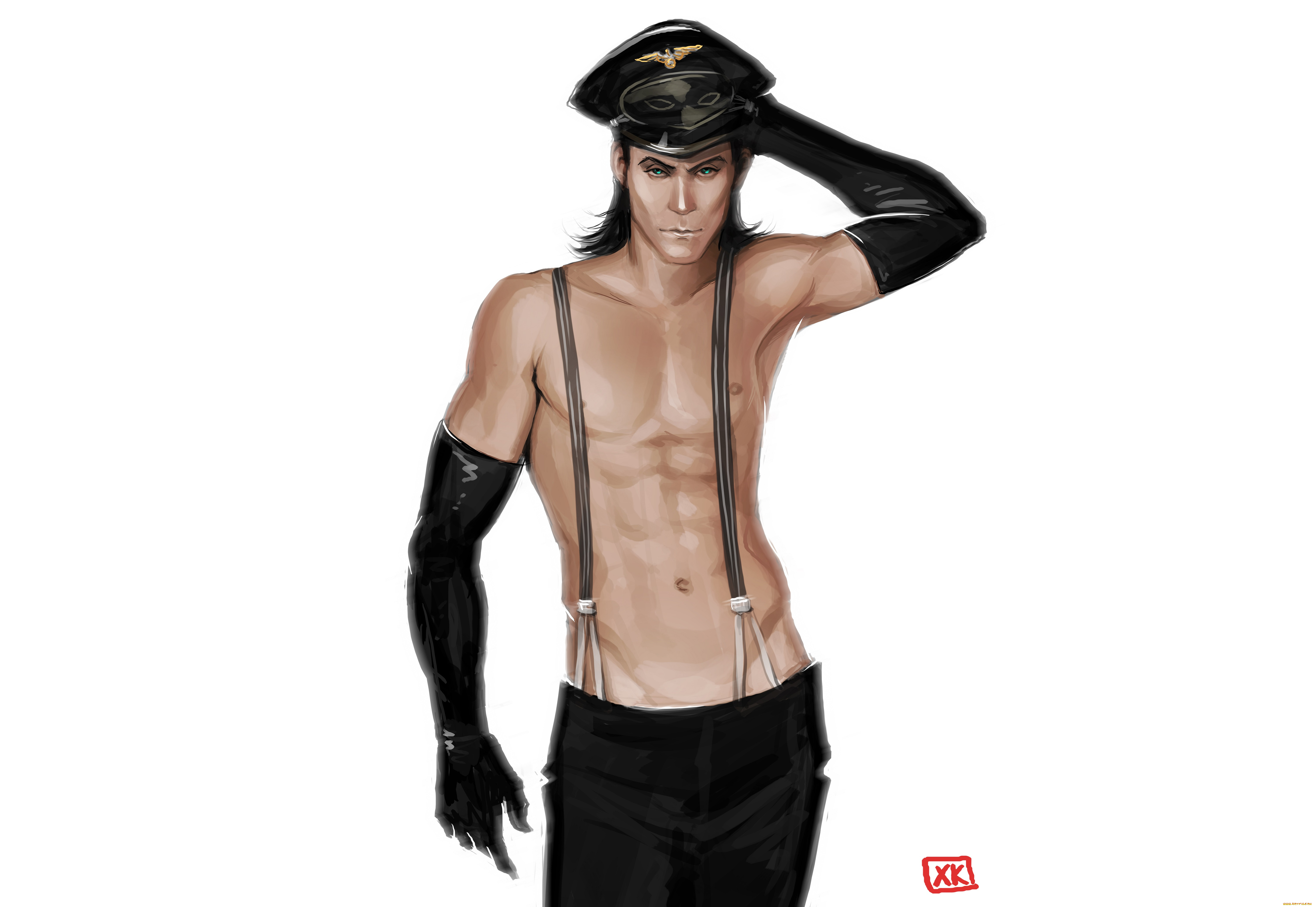 рисованное, люди, локи, том, хидлстон