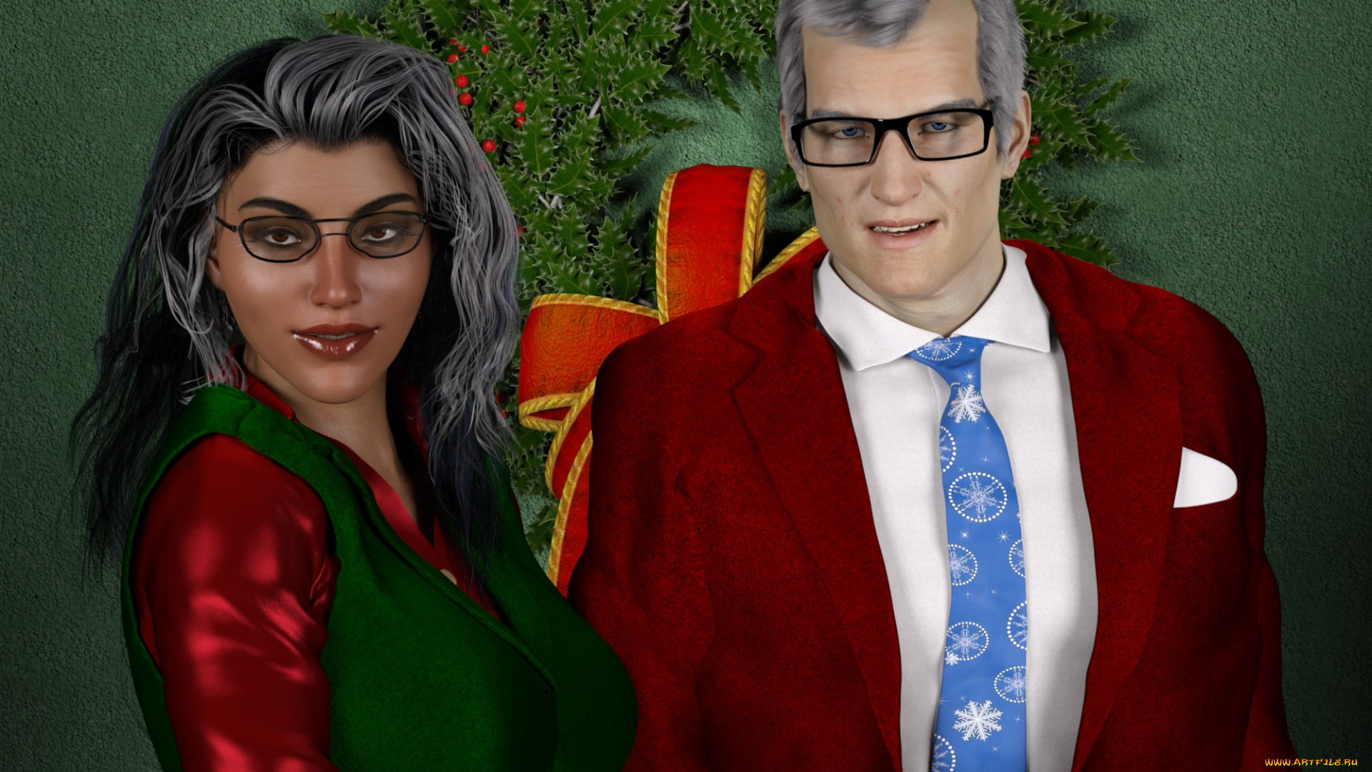 3д, графика, праздники, , holidays, фон, взгляд, девушка