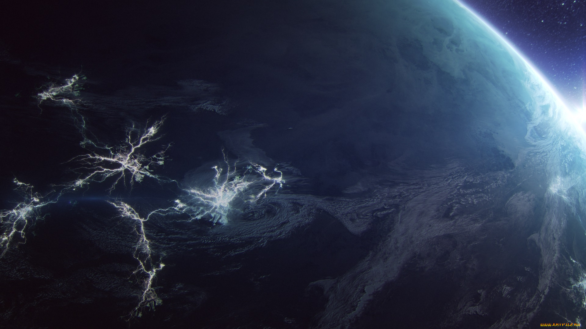 космос, земля, звезды, галактика, вселенная, планета