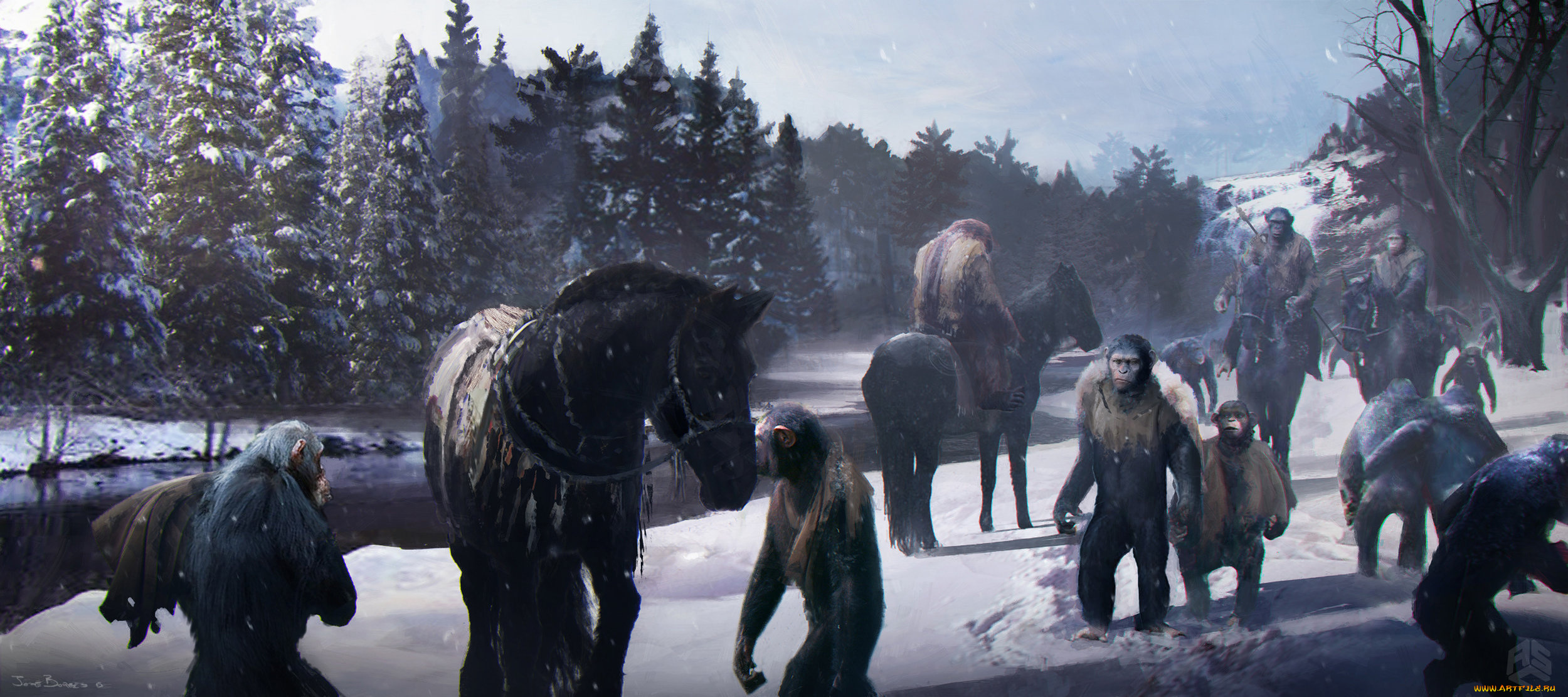 рисованное, кино, war, for, the, planet, of, apes