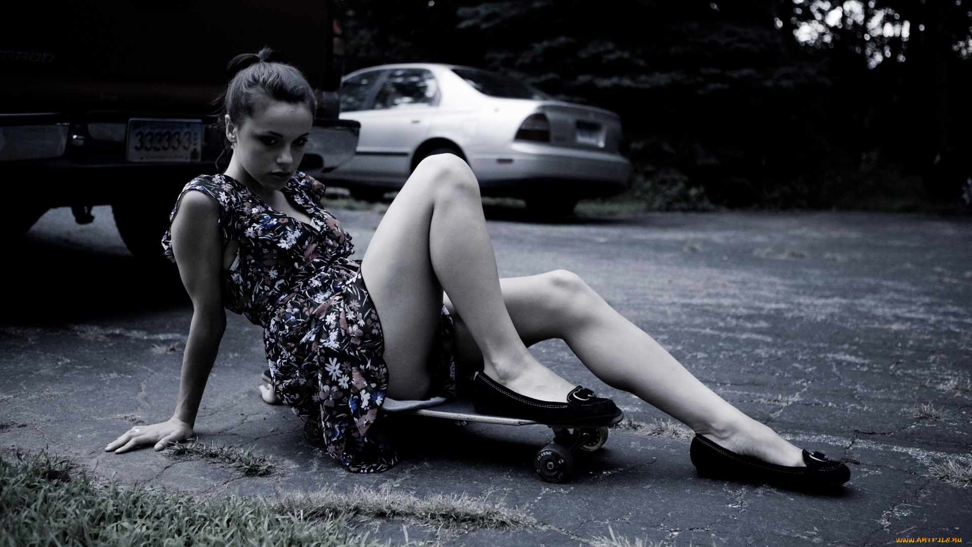 девушки, -, черно-белые, красивая, девушка