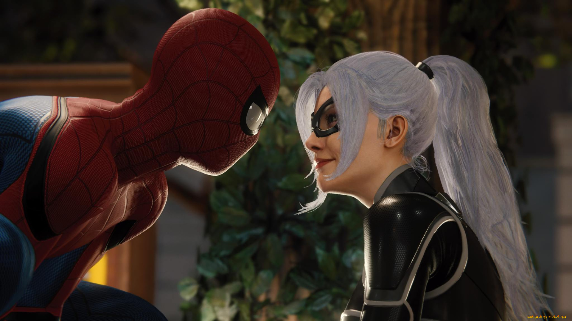 видео, игры, spider-man, человек-паук, черная, кошка