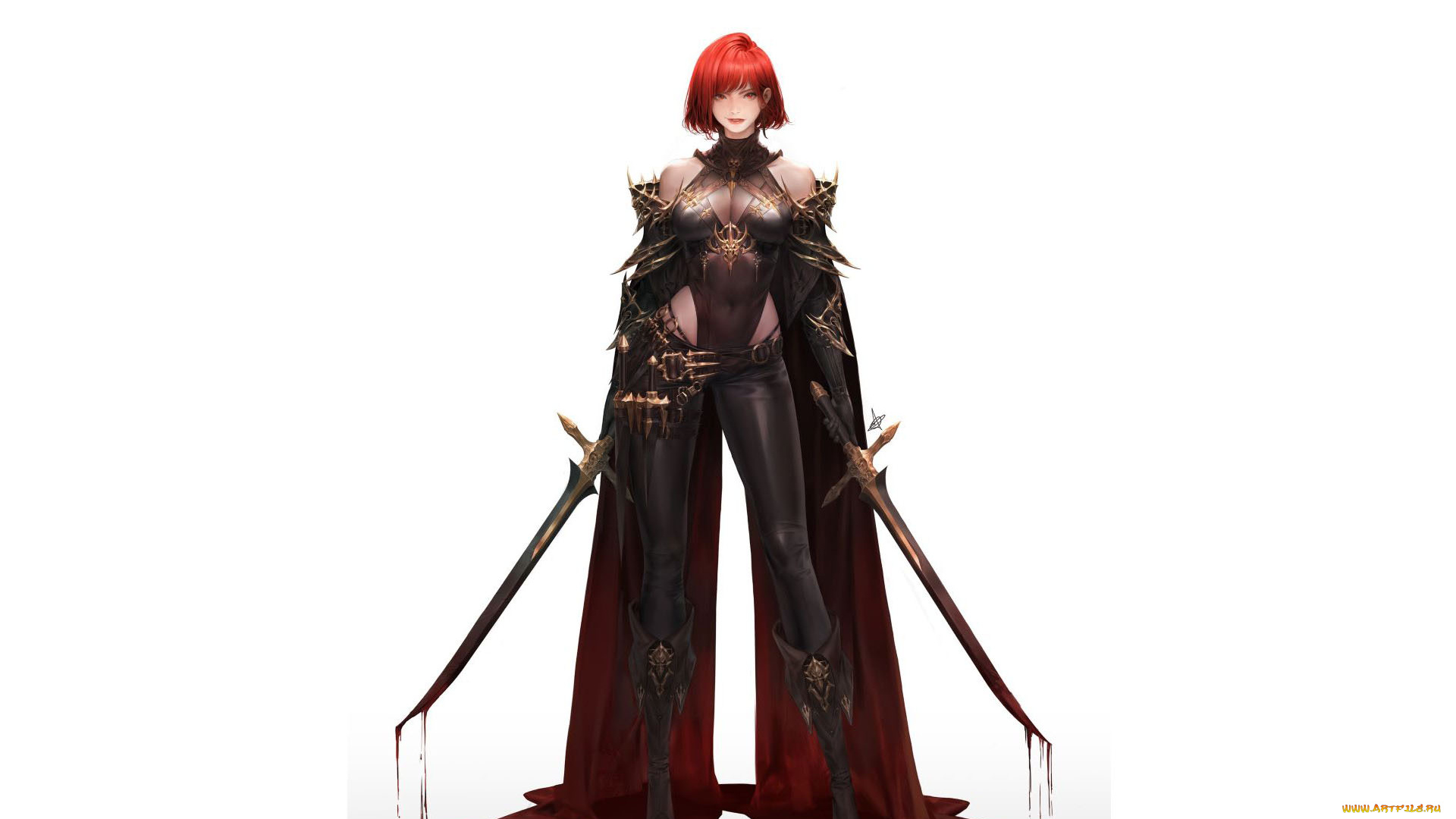 фэнтези, девушки, девушка, мечи, кровь