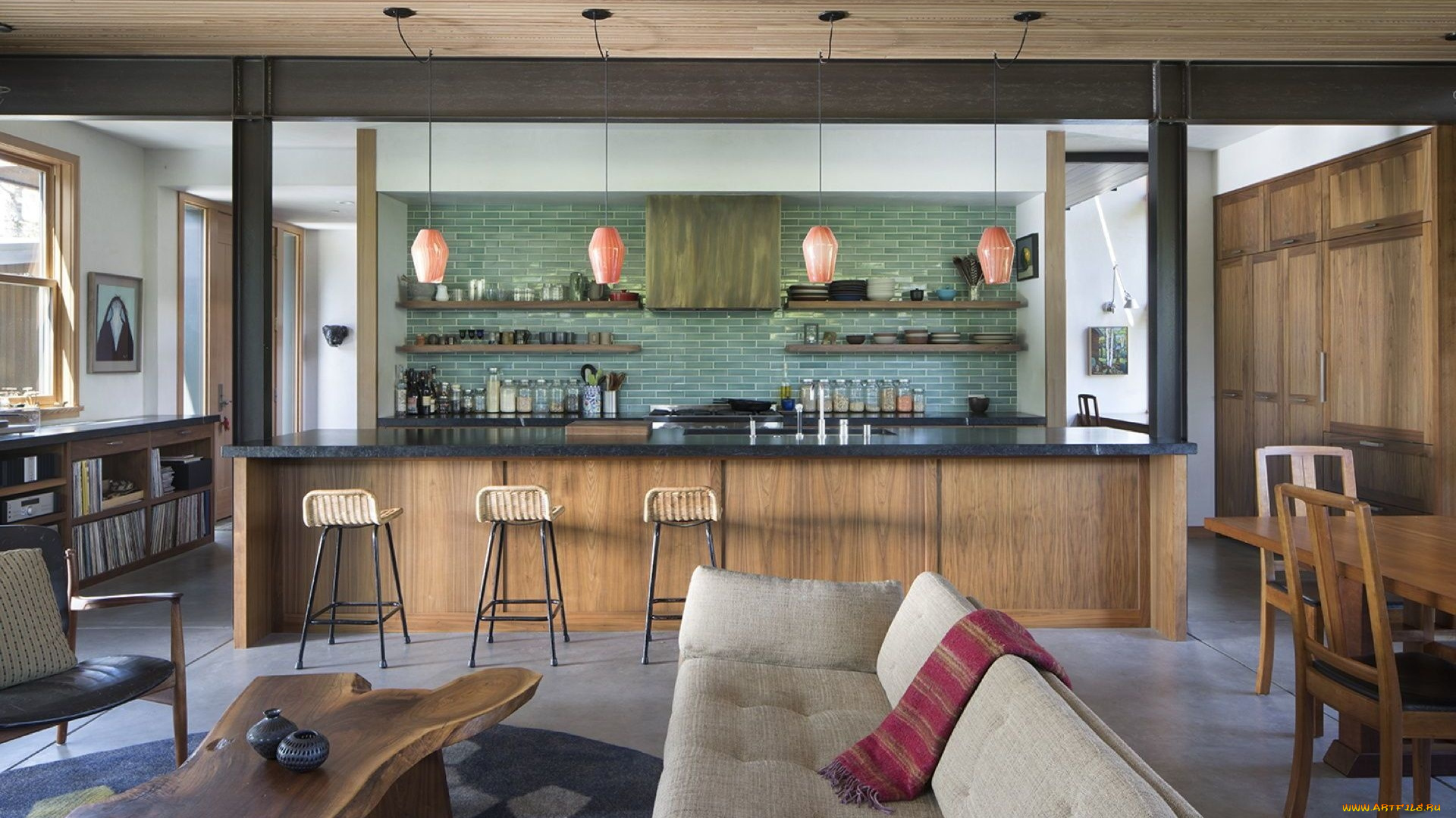 интерьер, кухня, барная, стойка