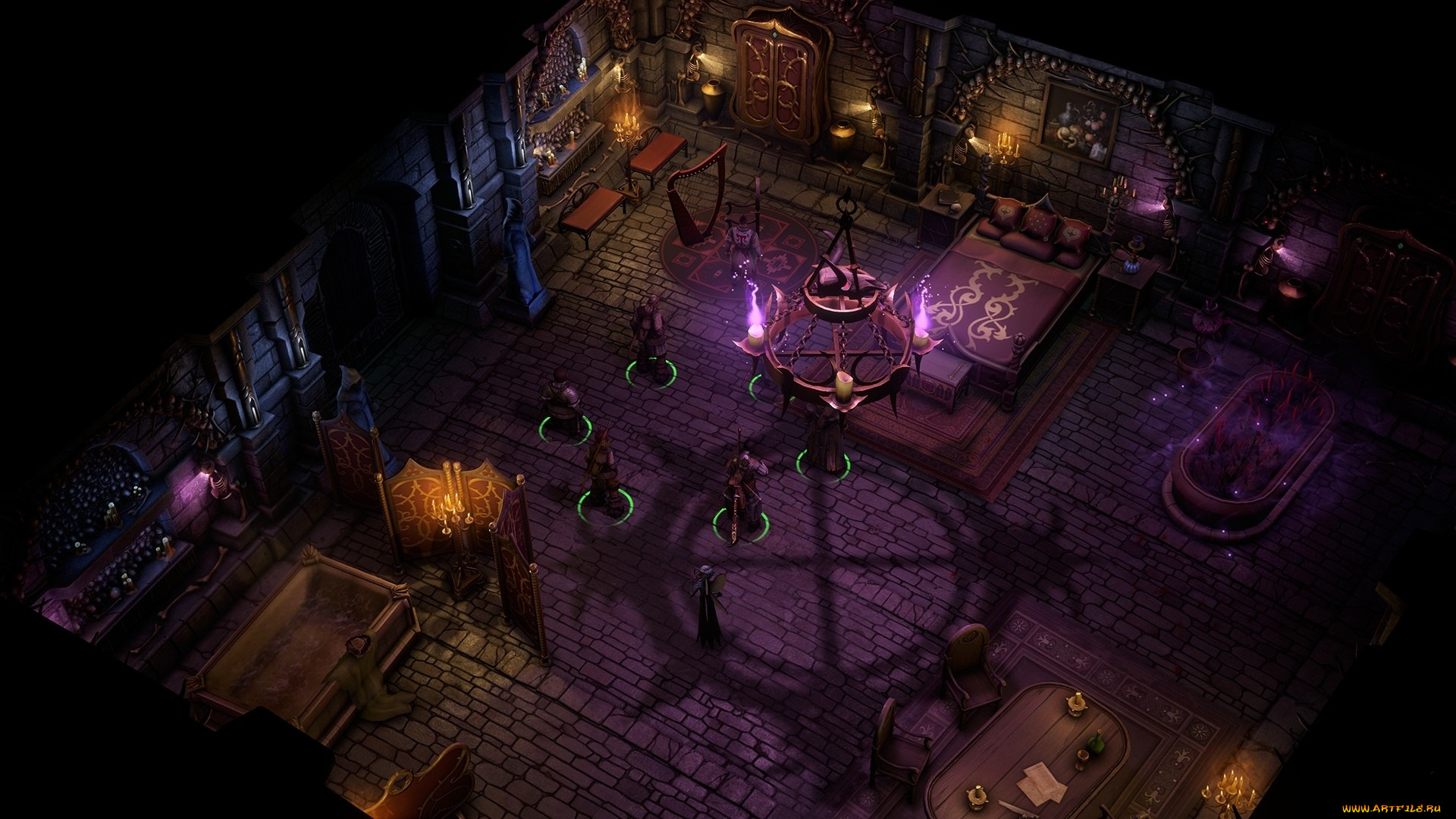видео, игры, pathfinder, , wrath, of, the, righteous, зал, огни