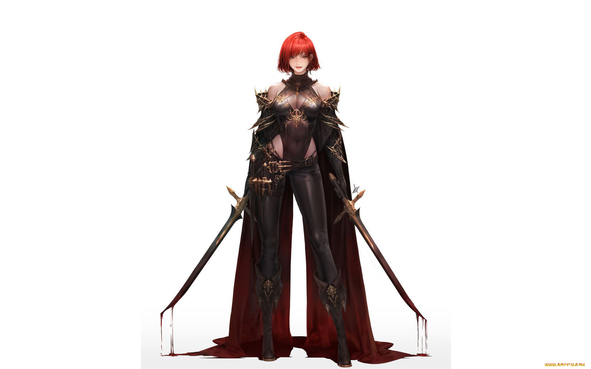 фэнтези, девушки, девушка, мечи, кровь