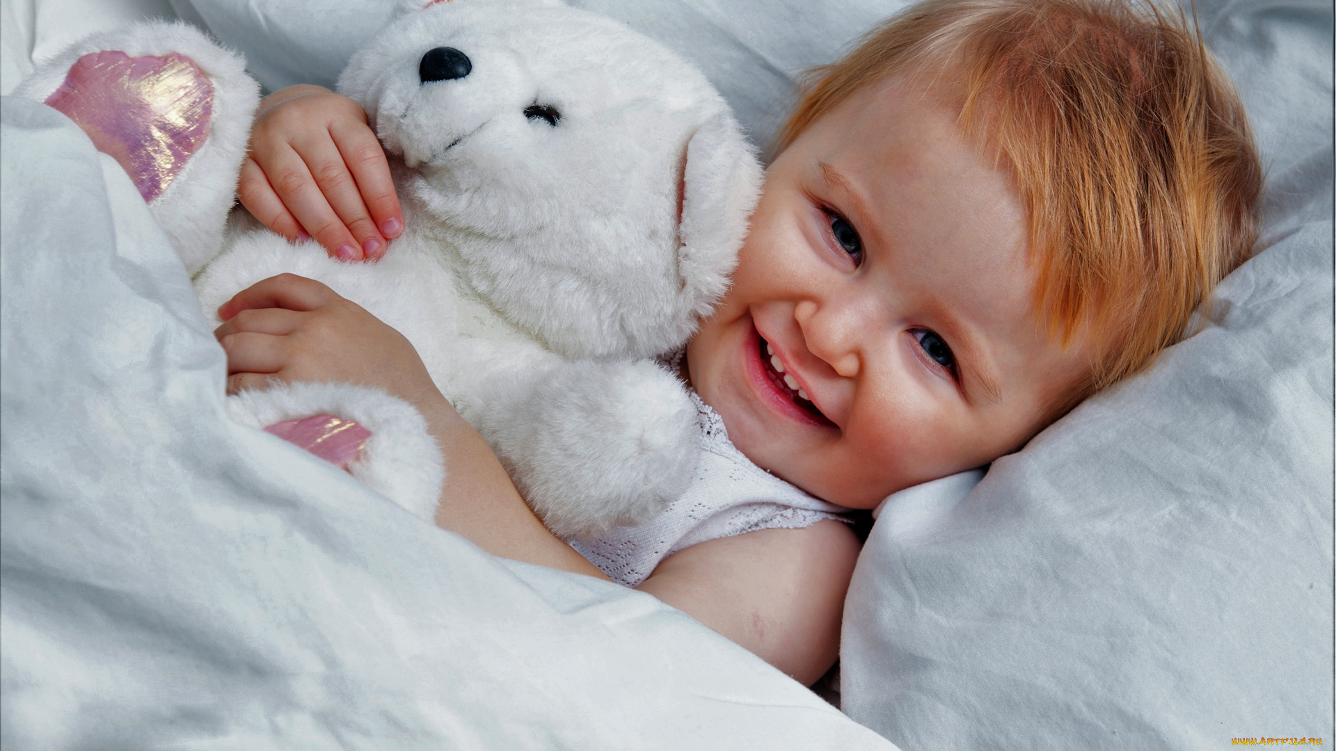 разное, дети, ребенок, мишка, постель