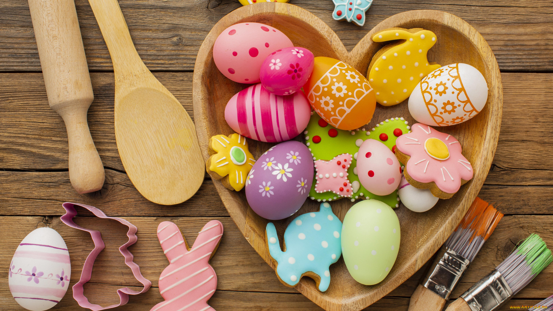 праздничные, пасха, яйца, фигурки, кисти, формы, скалка