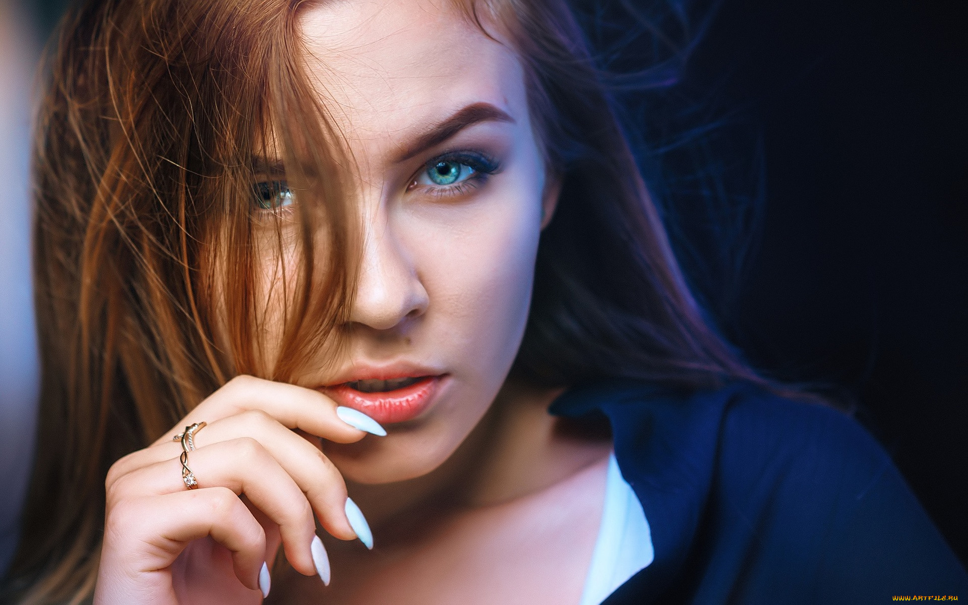 девушки, -, лица, , портреты, рыжая, лицо