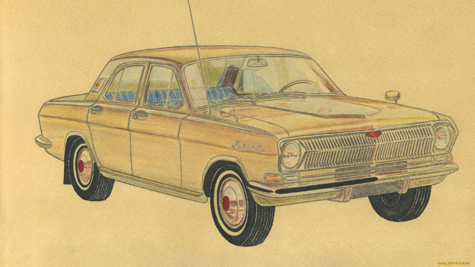 волга, рисованные, авто, мото
