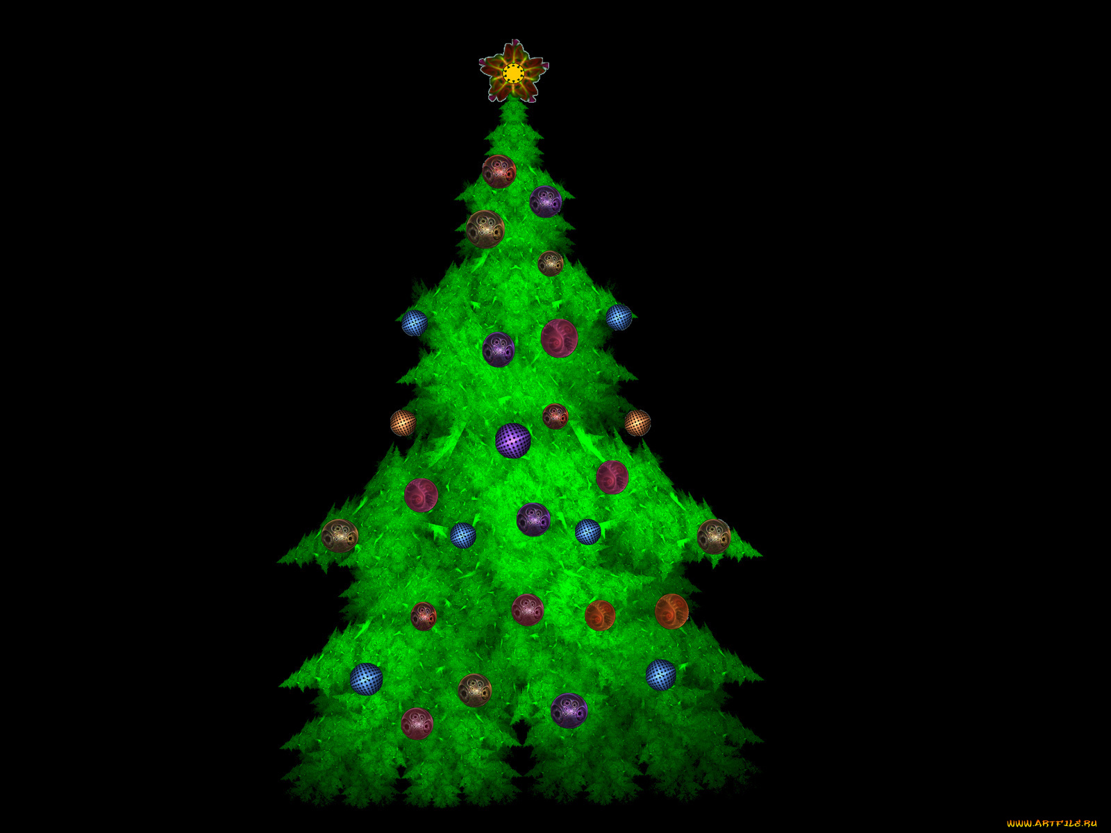 3д, графика, holidays, праздники, елка, игрушки