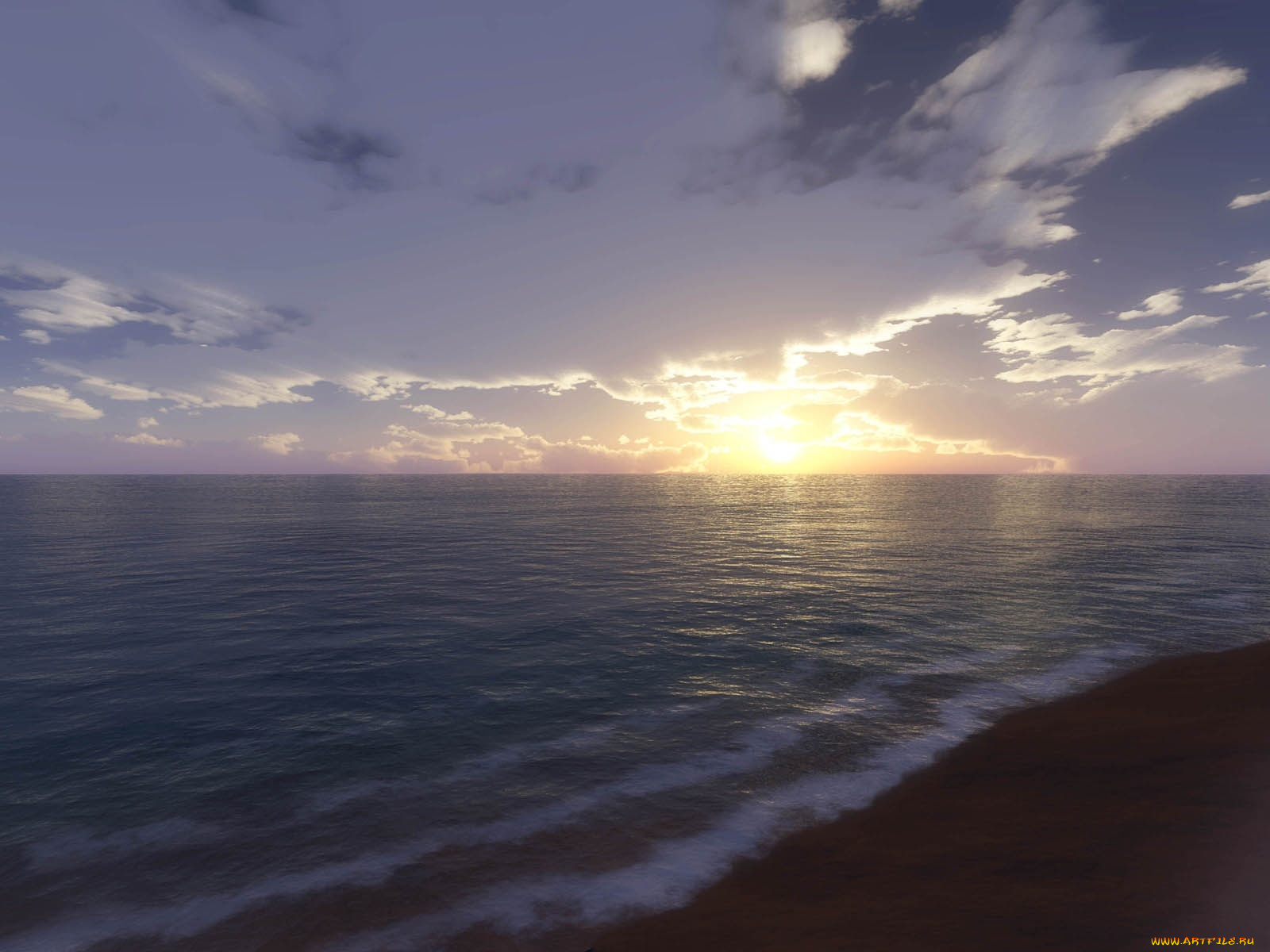 3д, графика, nature, landscape, природа, облака, море