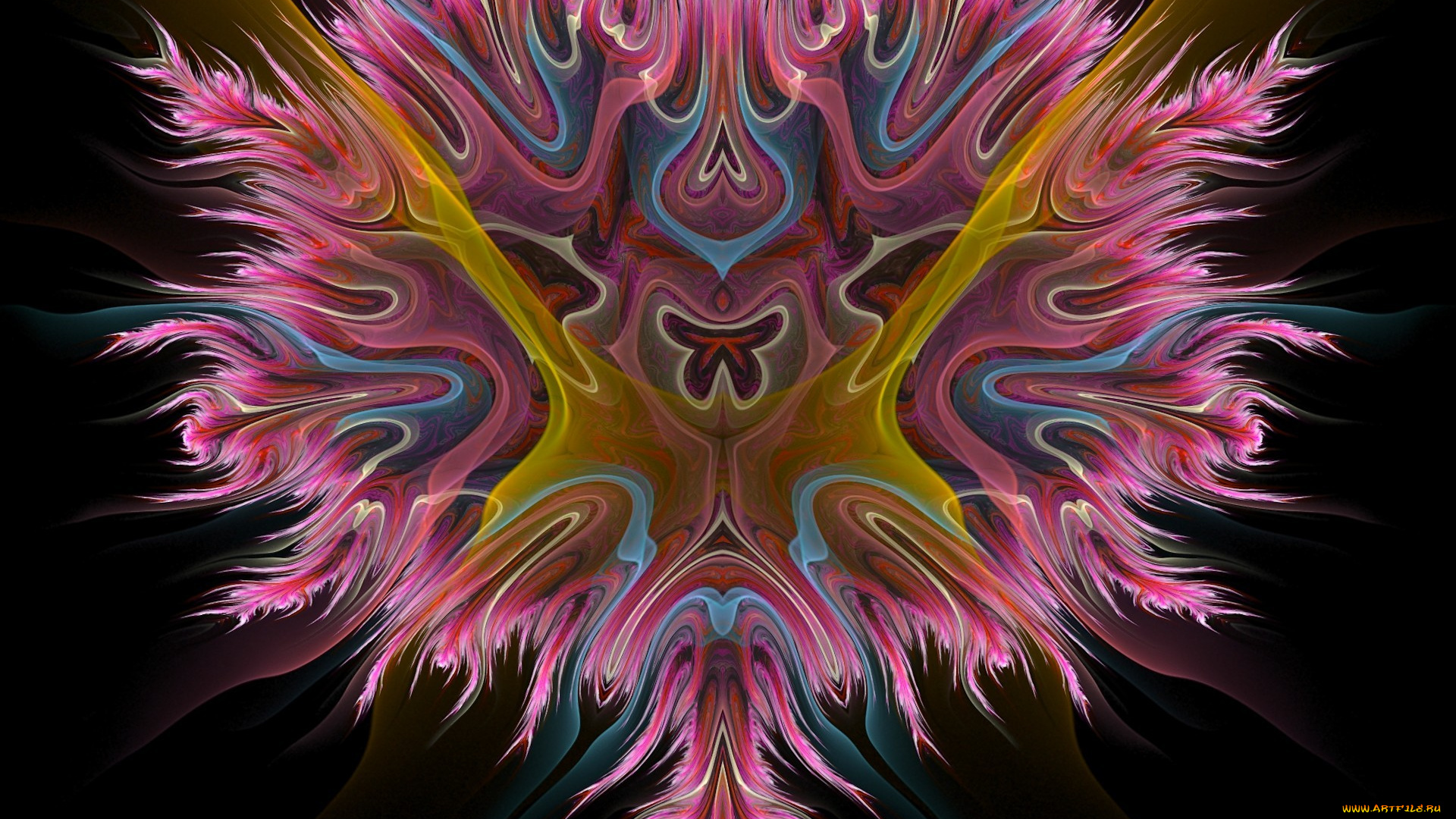 3д, графика, fractal, фракталы, фон, цвета, узор