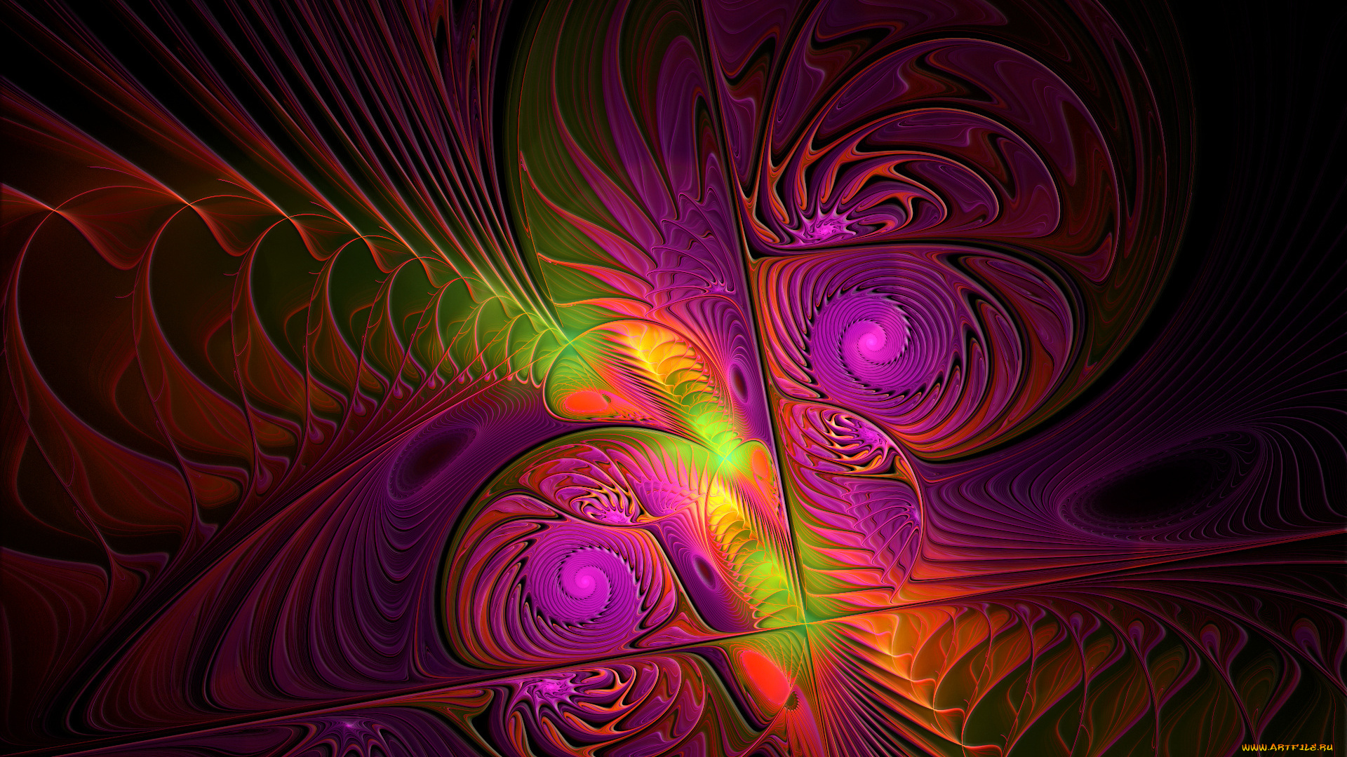 3д, графика, fractal, фракталы, узор, цвета, фон