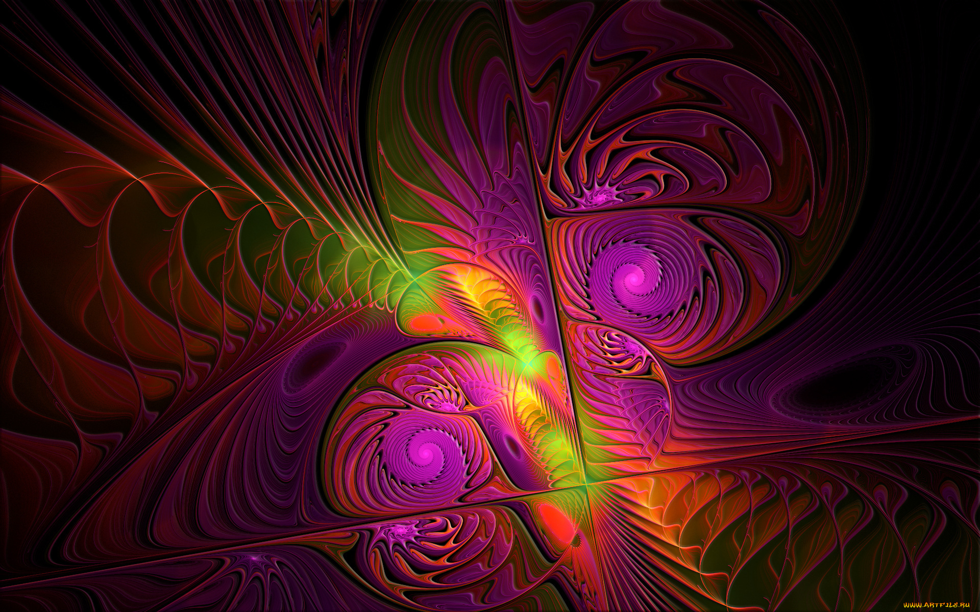 3д, графика, fractal, фракталы, узор, цвета, фон