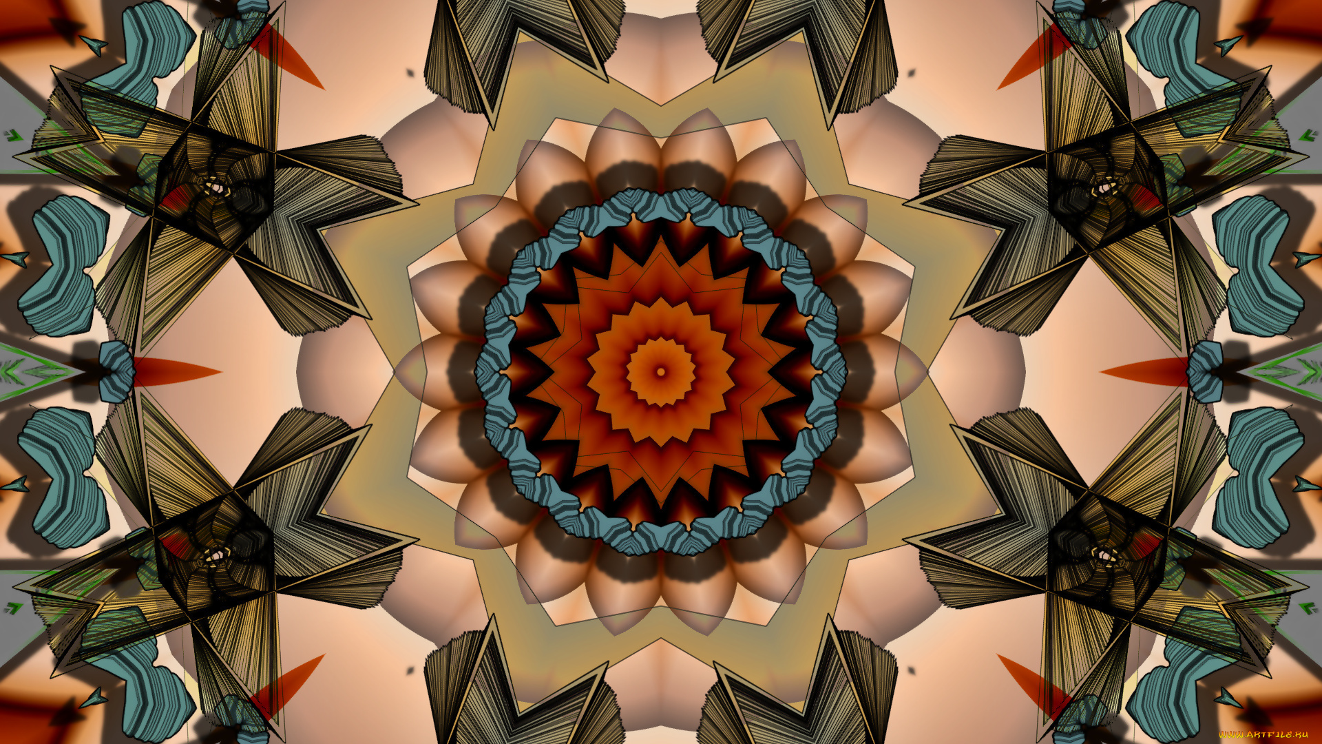 3д, графика, fractal, фракталы, узор, цвета