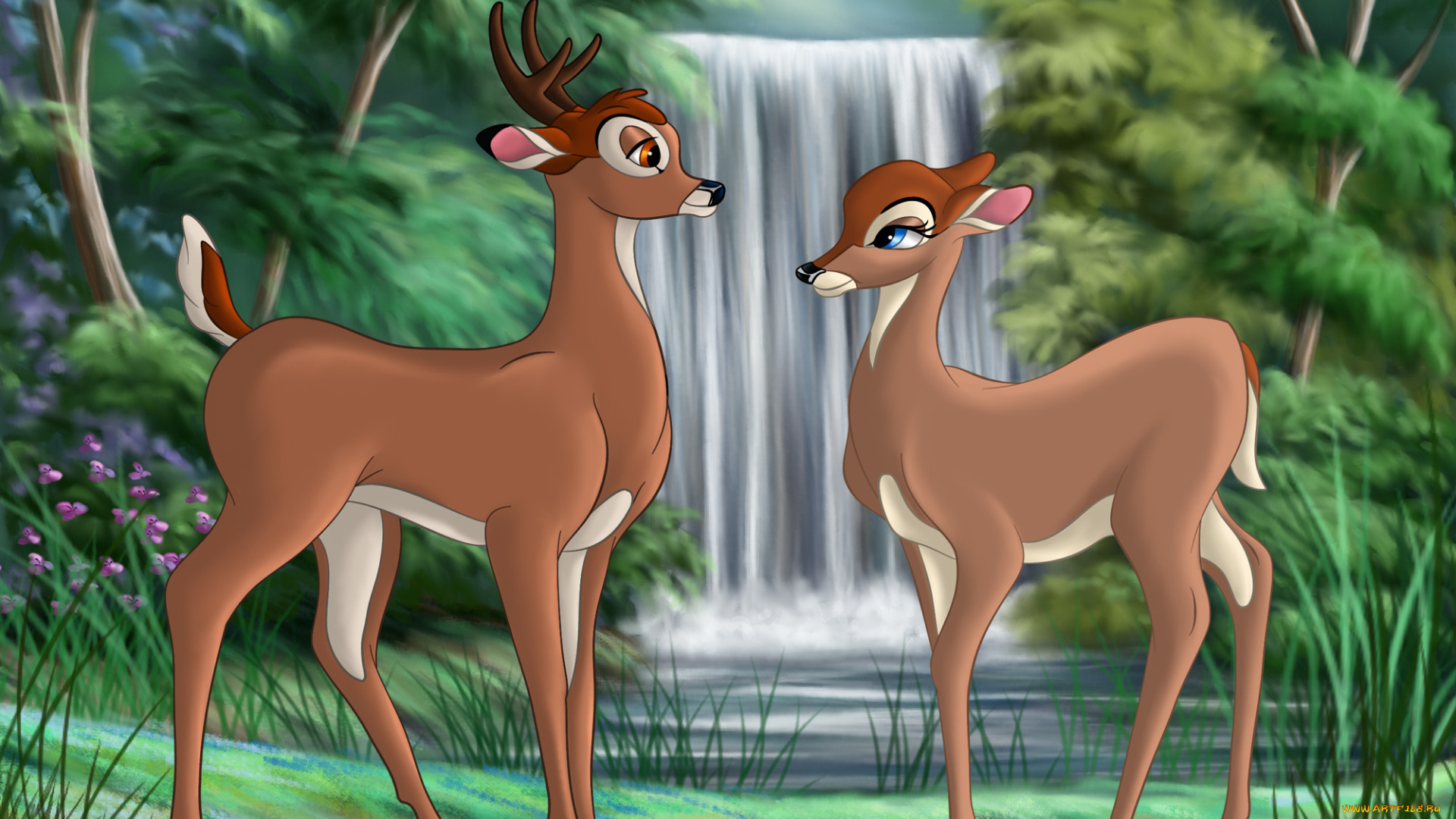 мультфильмы, bambi, олени