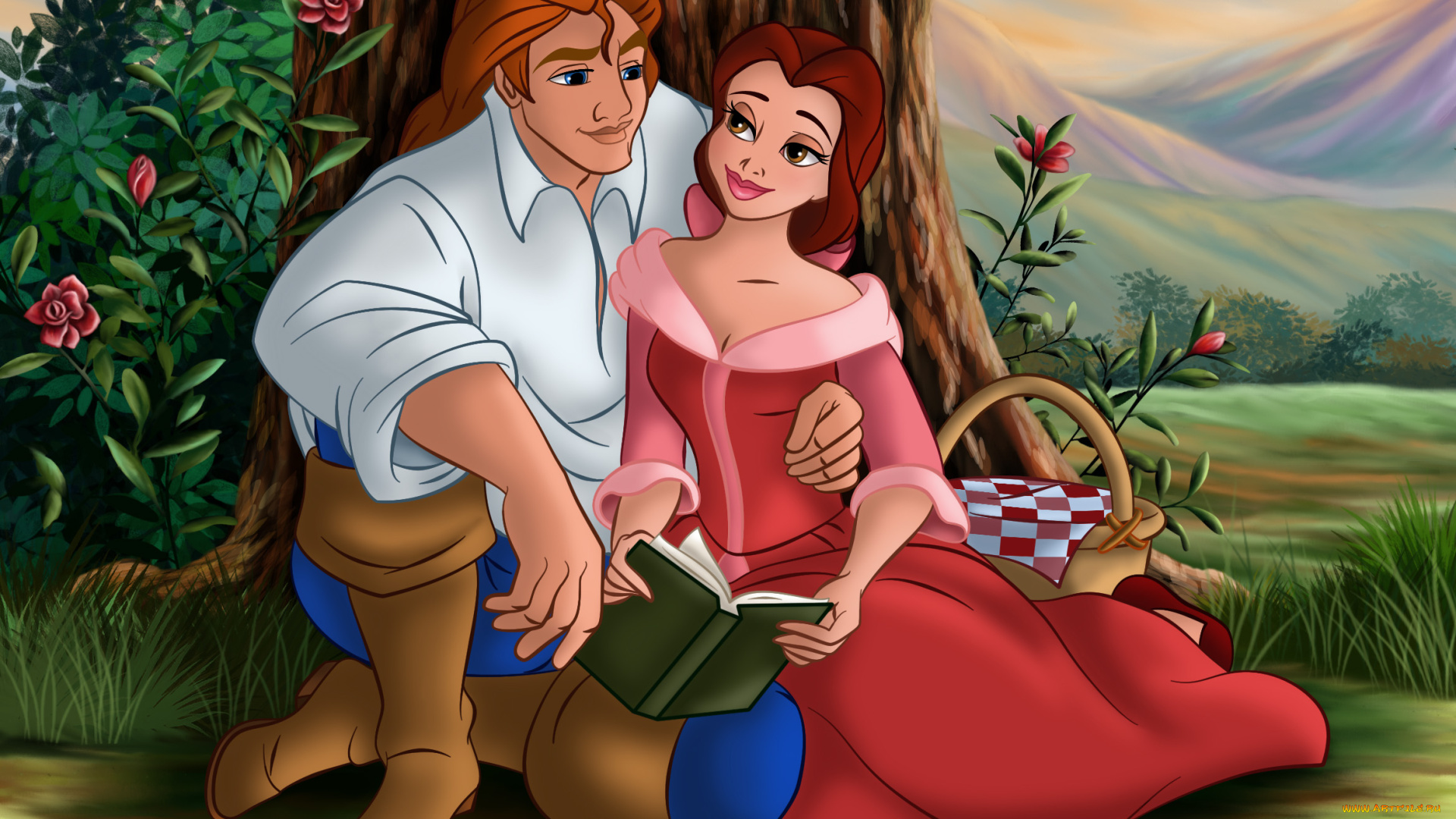 мультфильмы, beauty, and, the, beast, парень, девушка