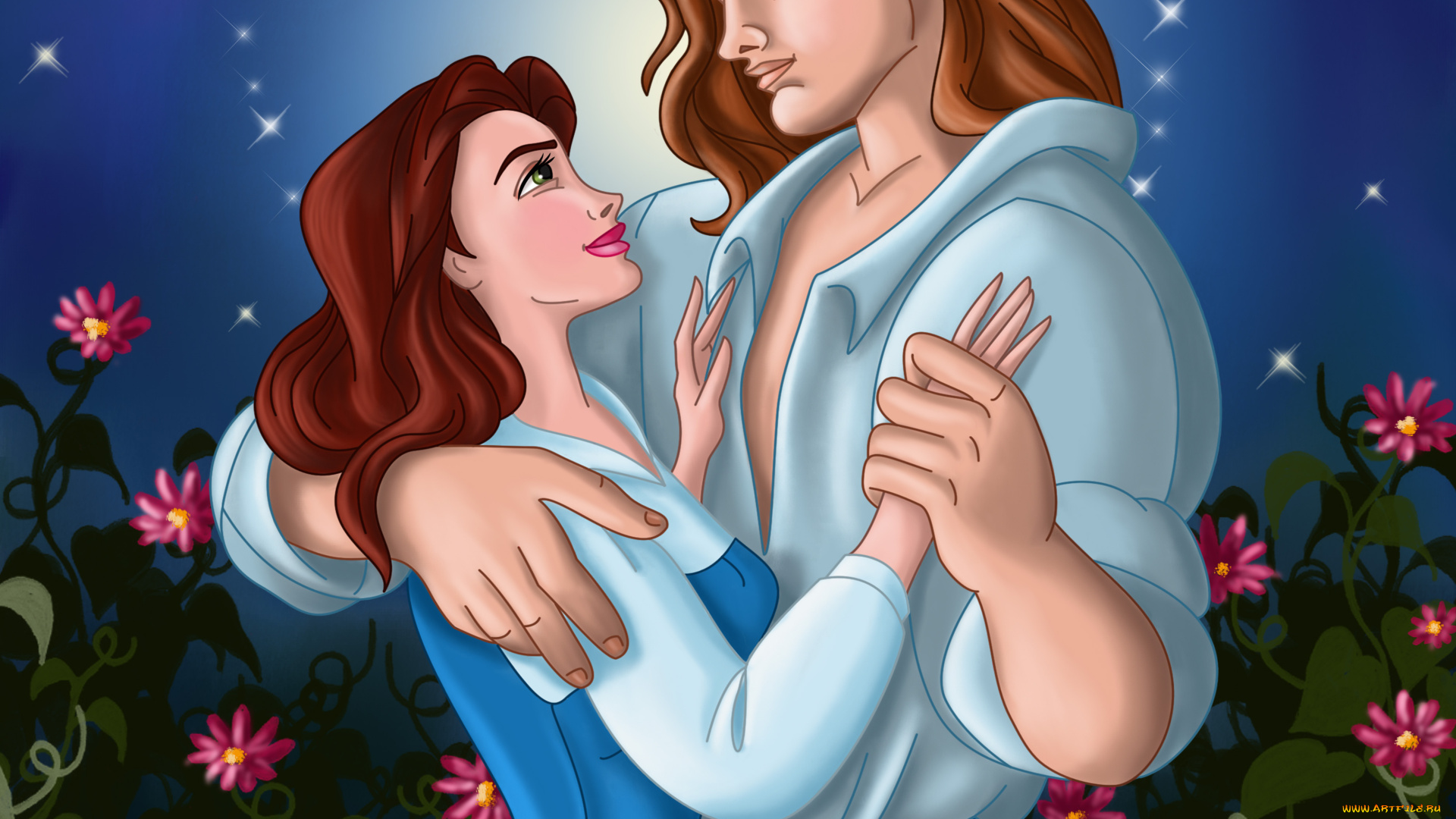 мультфильмы, beauty, and, the, beast, парень, девушка