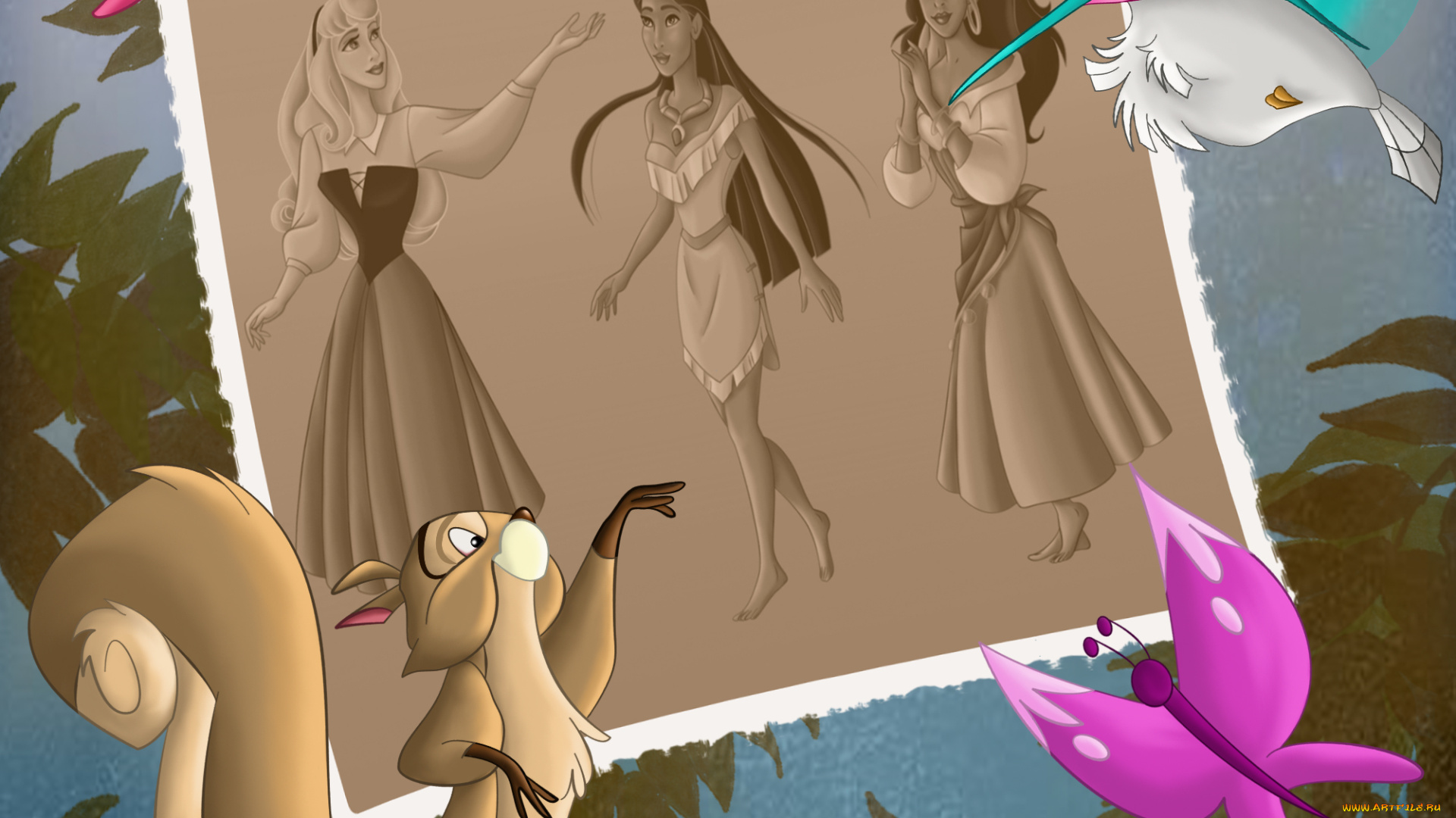 мультфильмы, disney`s, princess, белка, фотография