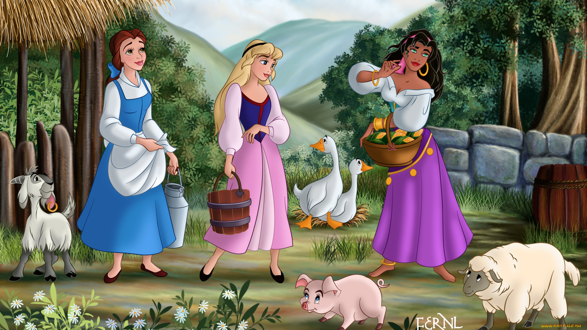 мультфильмы, disney`s, princess, девушки