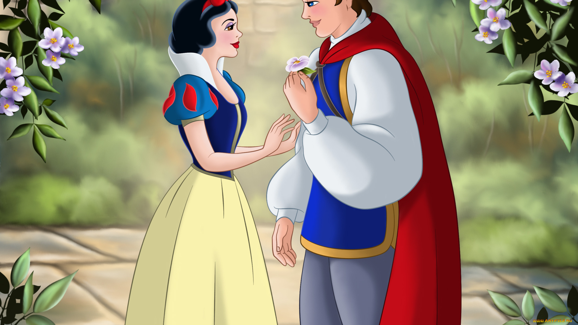 мультфильмы, snow, white, and, the, seven, dwarfs, девушка, парень