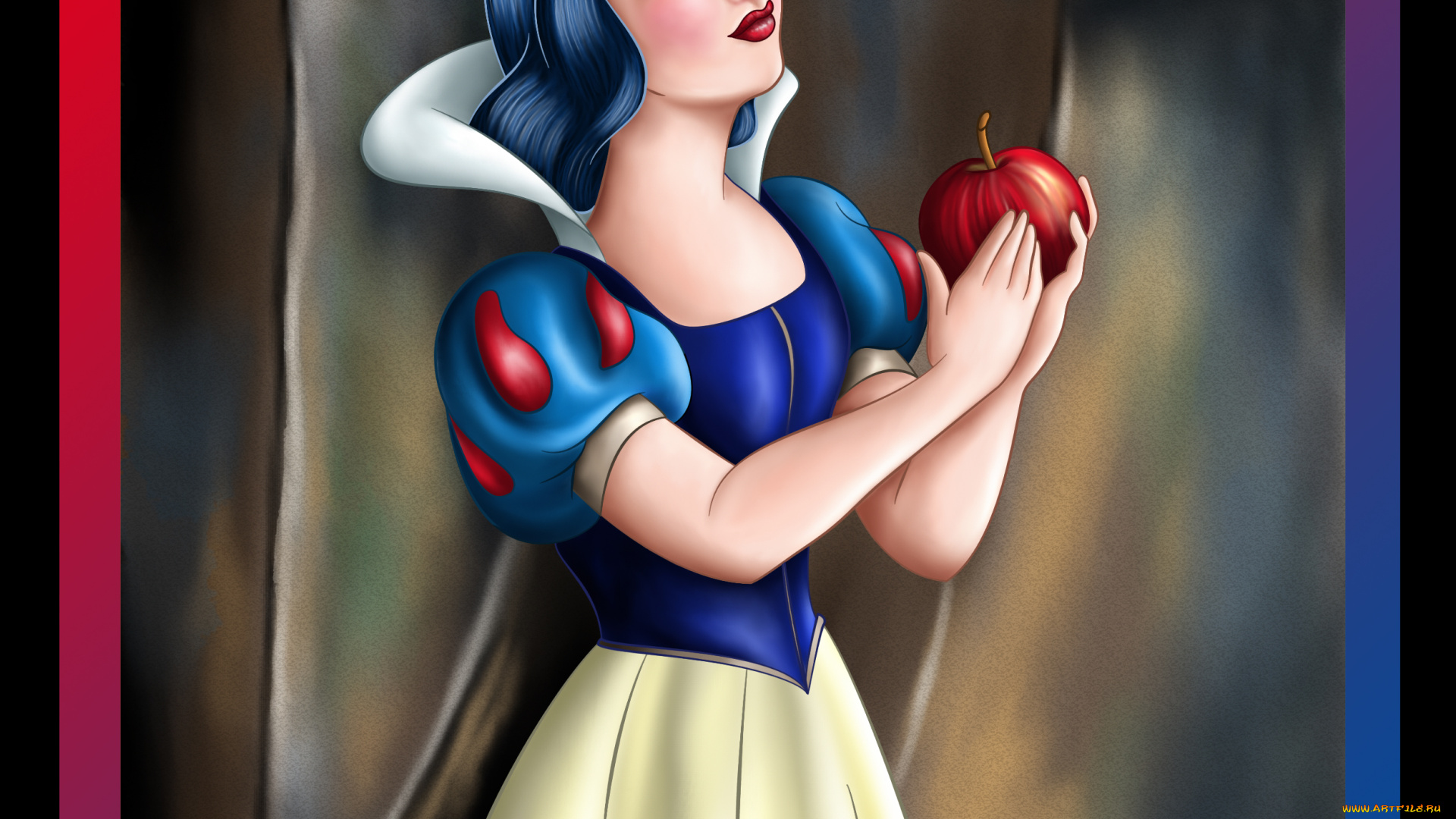 мультфильмы, snow, white, and, the, seven, dwarfs, яблоко, девушка