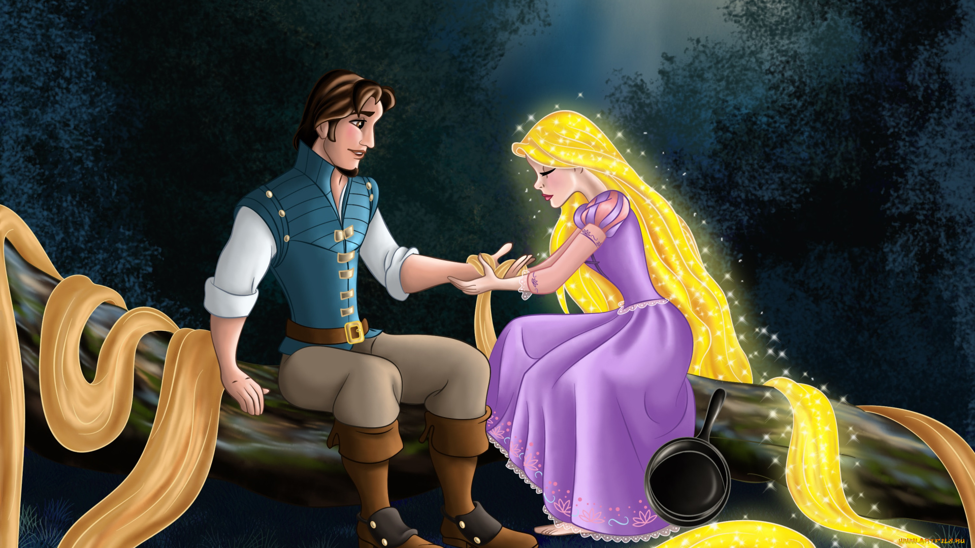 мультфильмы, tangled, девушка, парень
