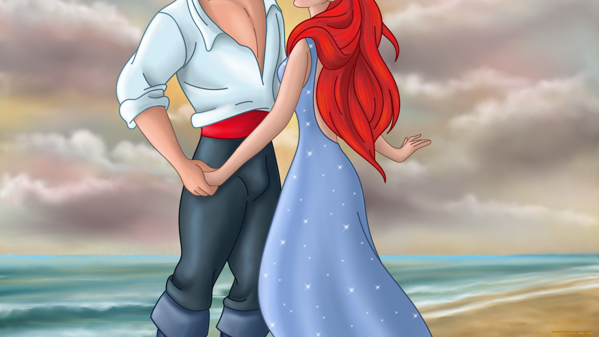 мультфильмы, the, little, mermaid, девушка, парень