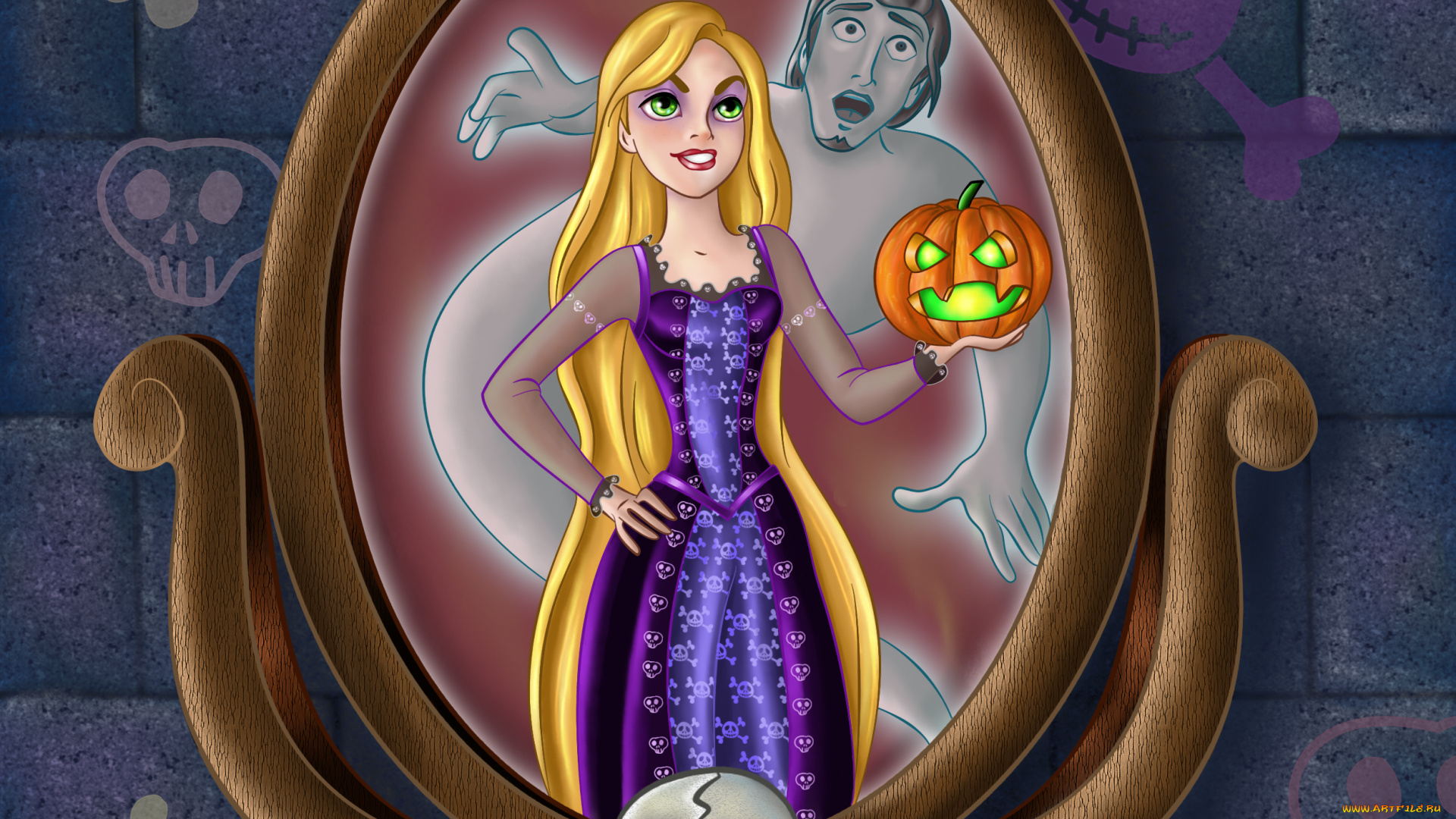 мультфильмы, unknown, разное, девушка, тыква