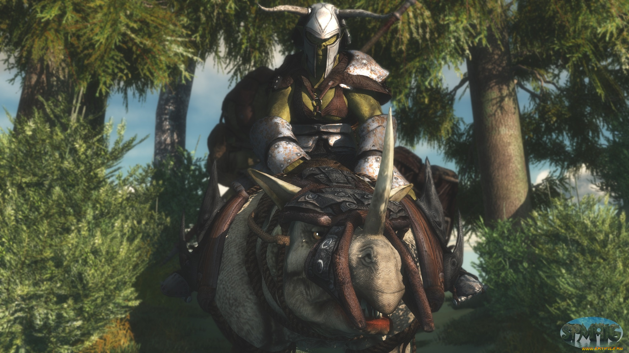 3д, графика, fantasy, фантазия, носорог, рыцарь