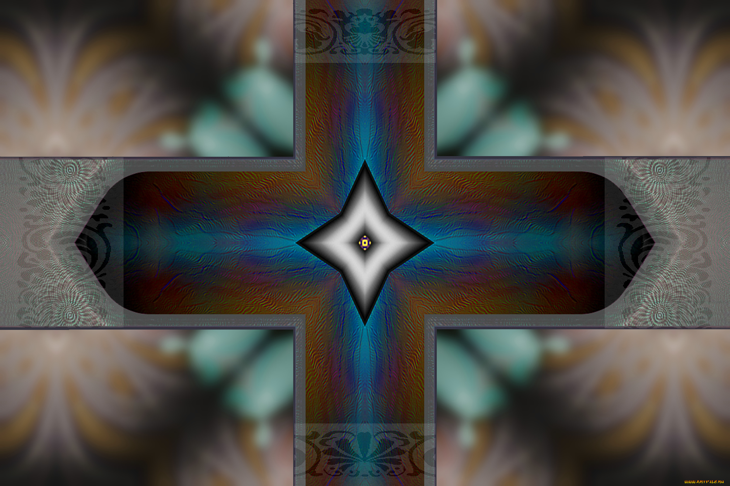 3д, графика, fractal, фракталы, узор, цвета