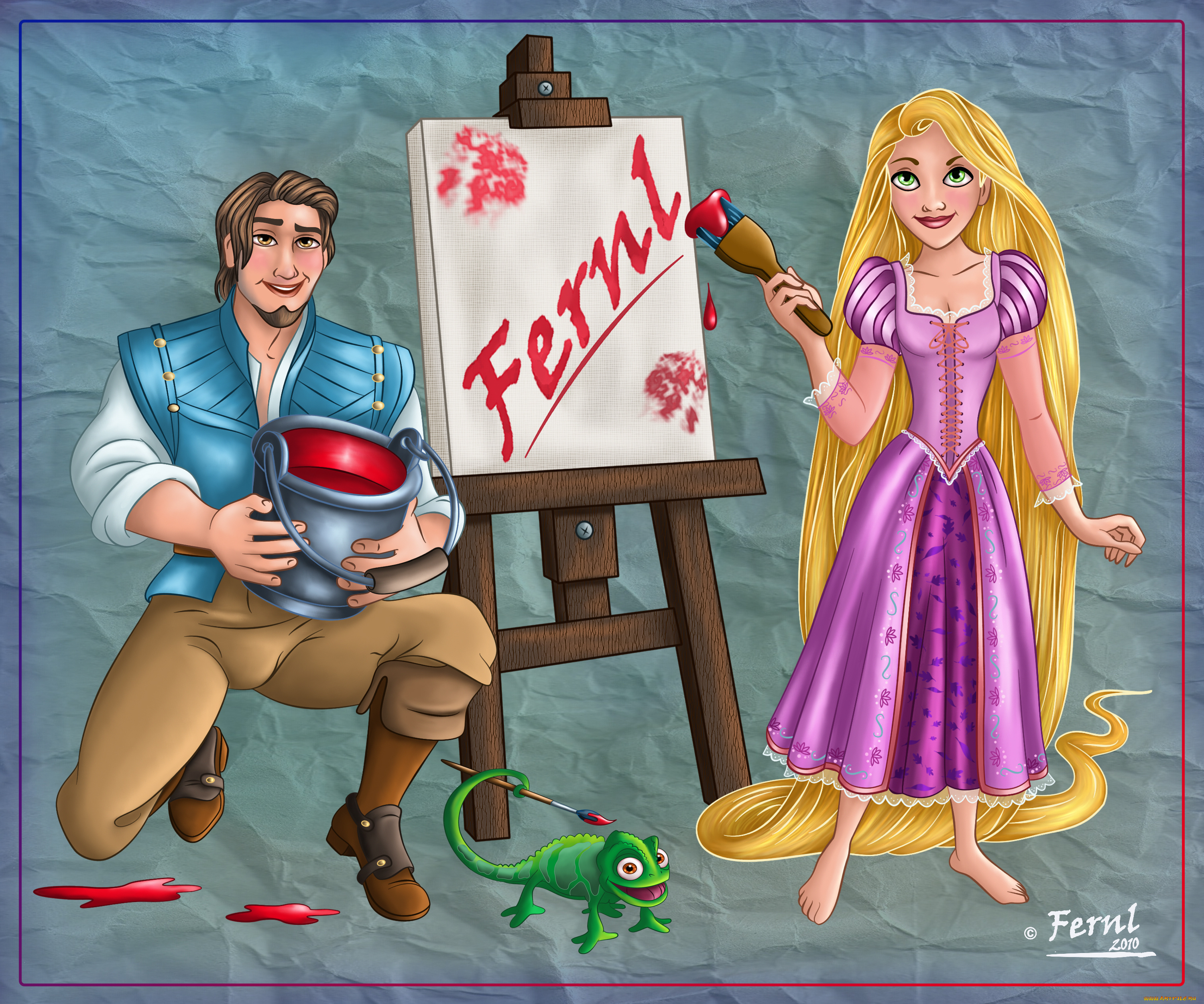 мультфильмы, tangled, девушка, парень