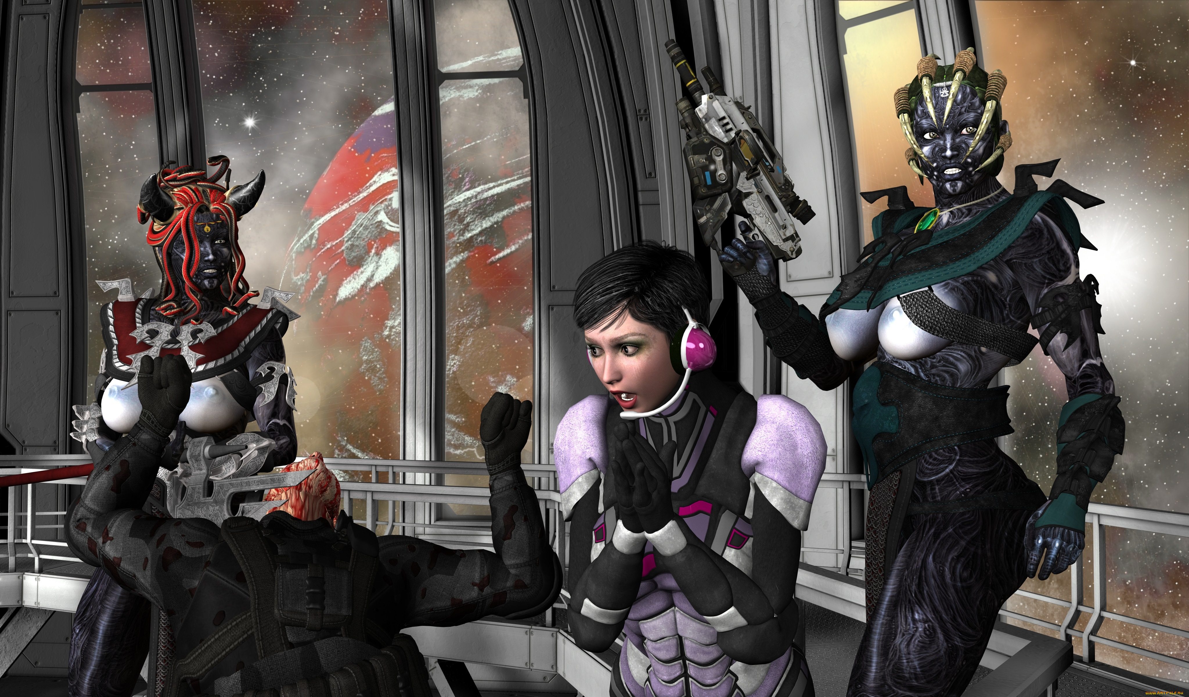 3д, графика, fantasy, фантазия, существа, девушка