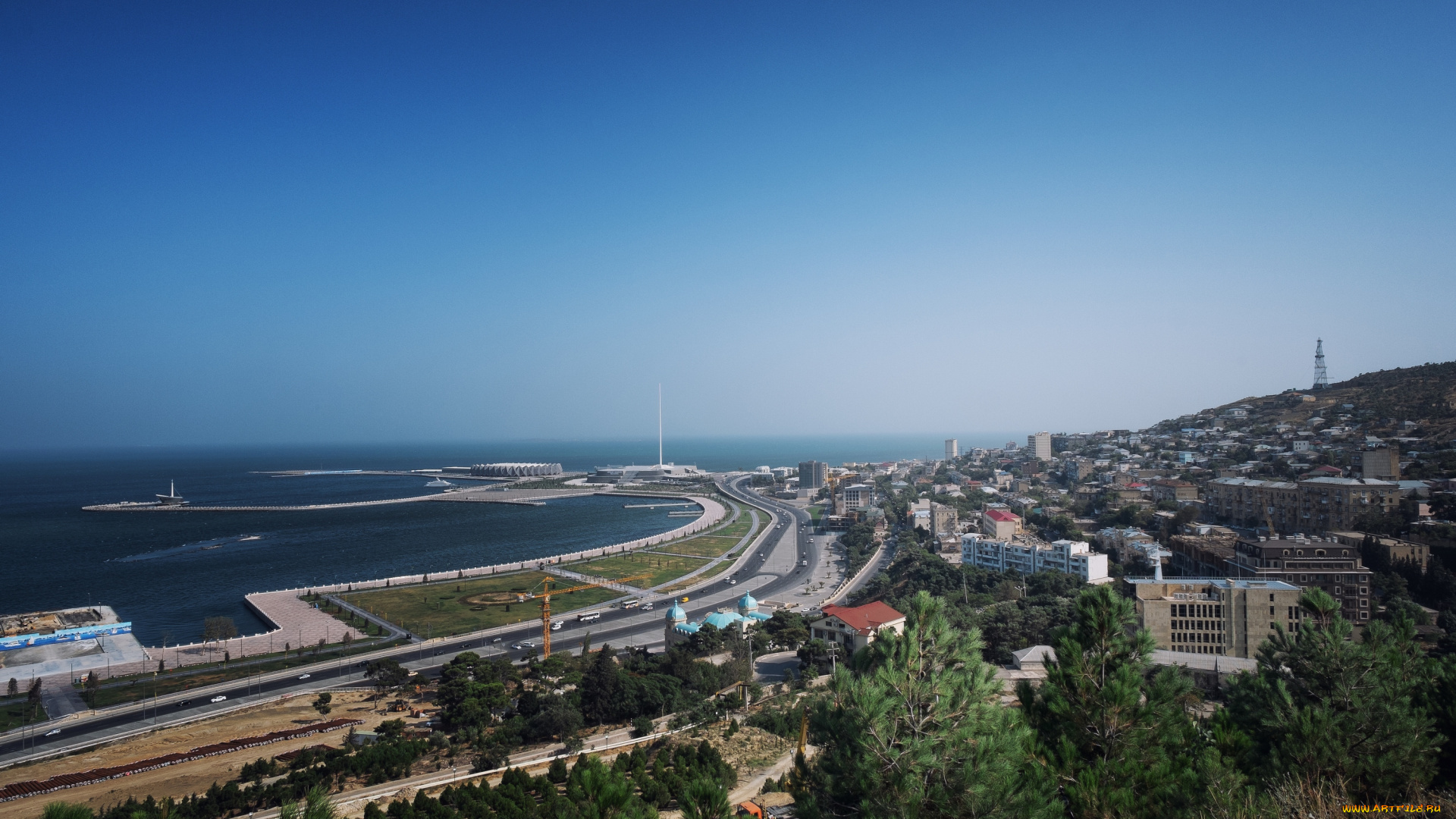 города, баку, , азербайджан, каспий