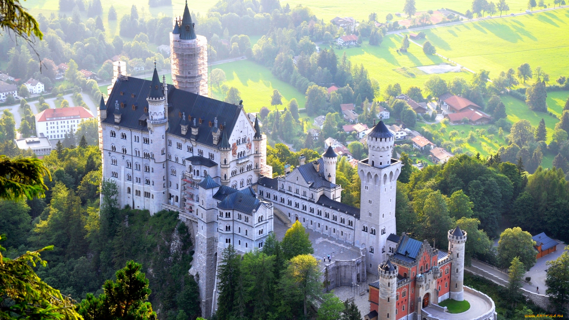 города, замок, нойшванштайн, , германия, germany, bavaria, neuschwanstein, castle