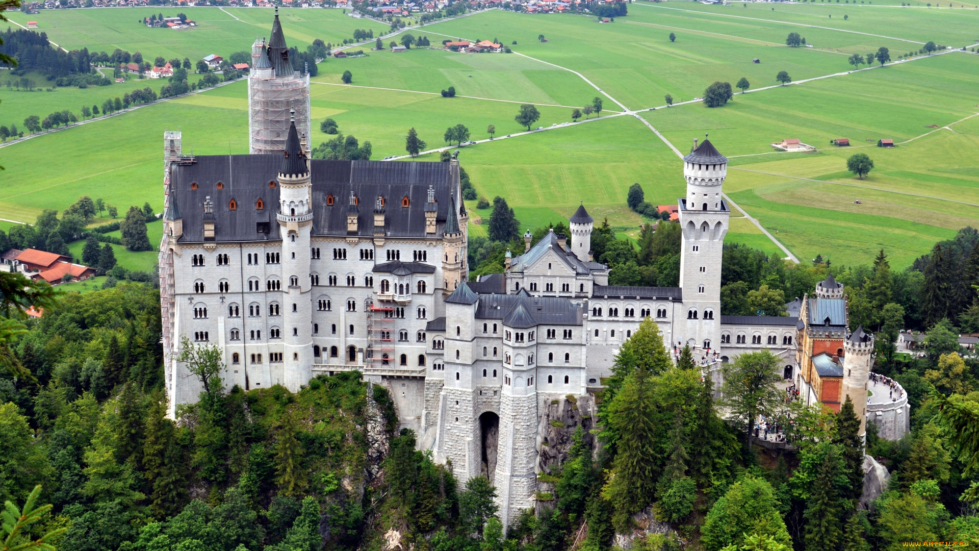 города, замок, нойшванштайн, , германия, neuschwanstein, castle, bavaria, germany