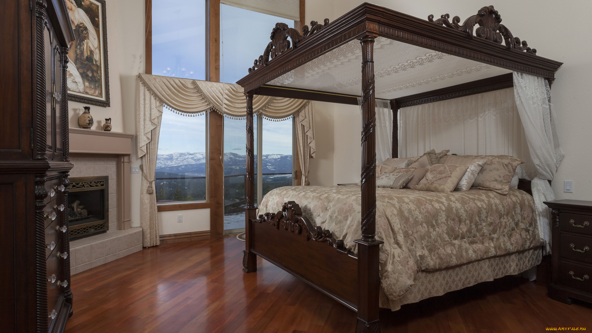 интерьер, спальня, кровать