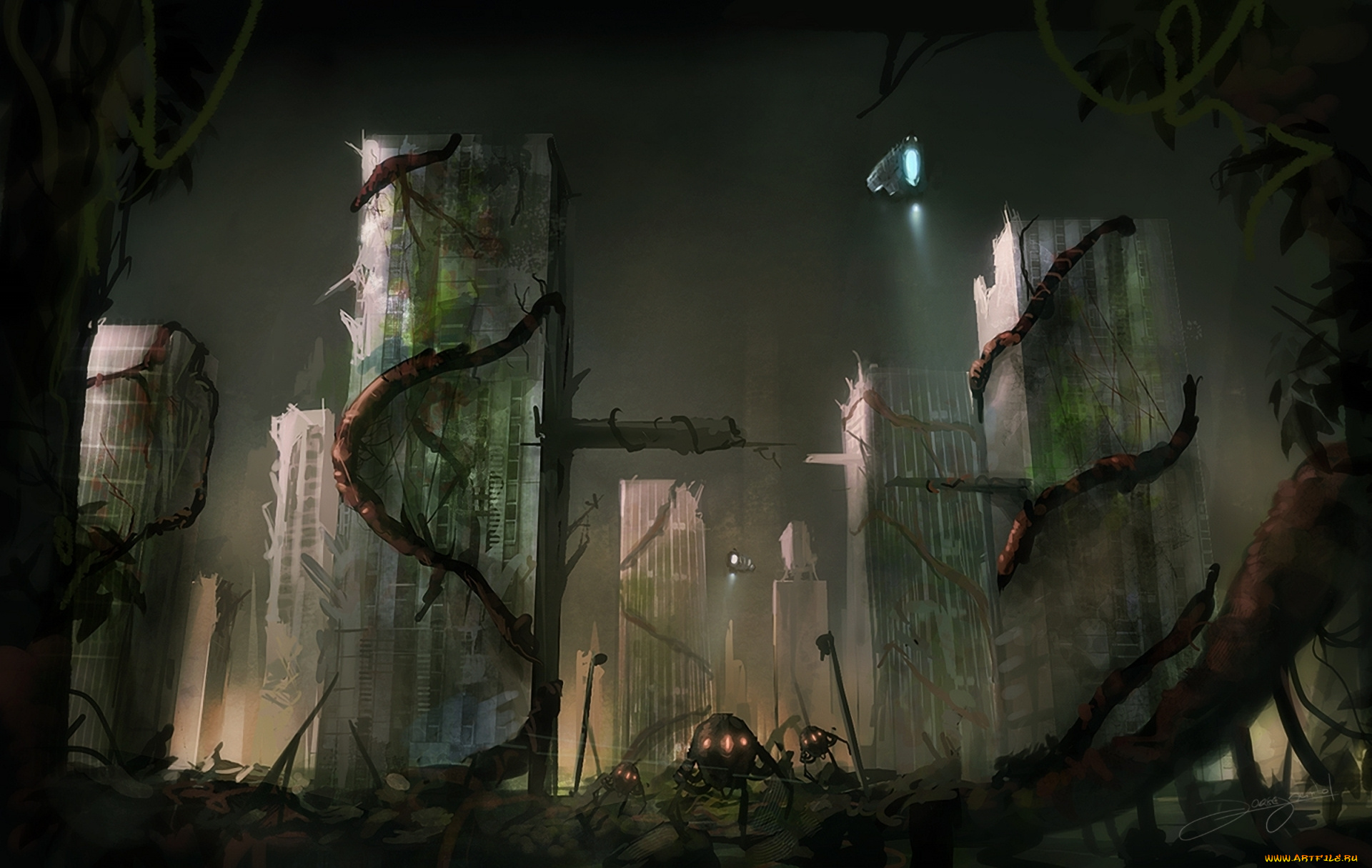 фэнтези, иные, миры, , иные, времена, постапокалипсис, будущее, роботы, небоскребы, мир, иной