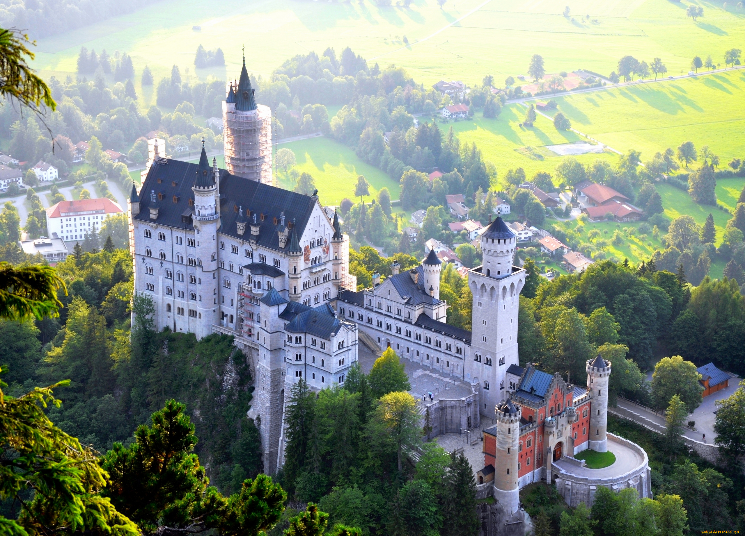 города, замок, нойшванштайн, , германия, germany, bavaria, neuschwanstein, castle